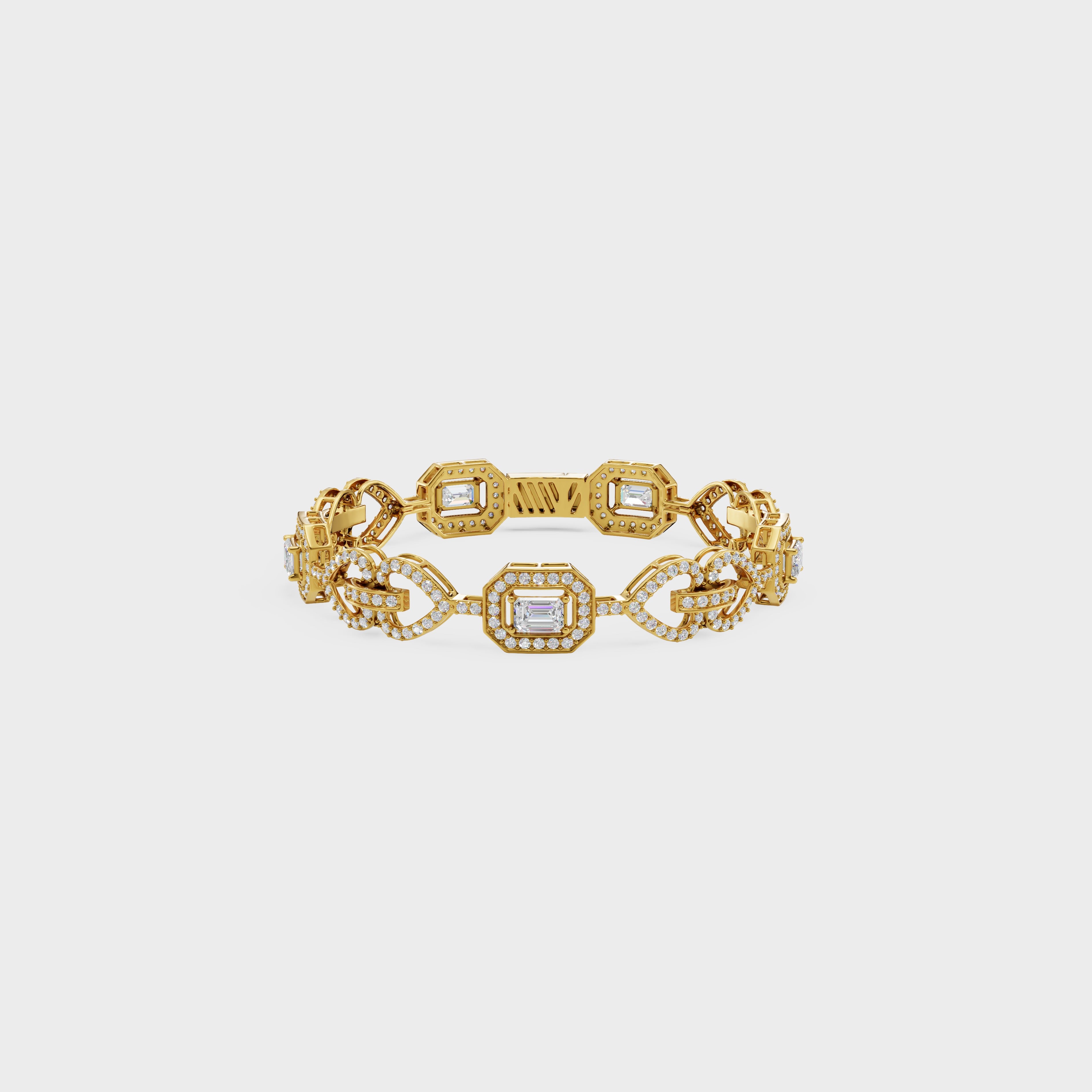 Luminous Heart Chain Emerald Cut Bracelet