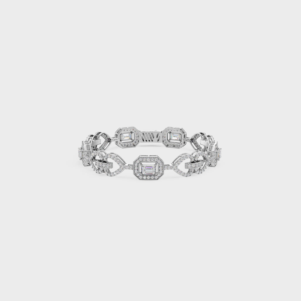 Luminous Heart Chain Emerald Cut Bracelet