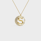Crescent S Intial Pendant