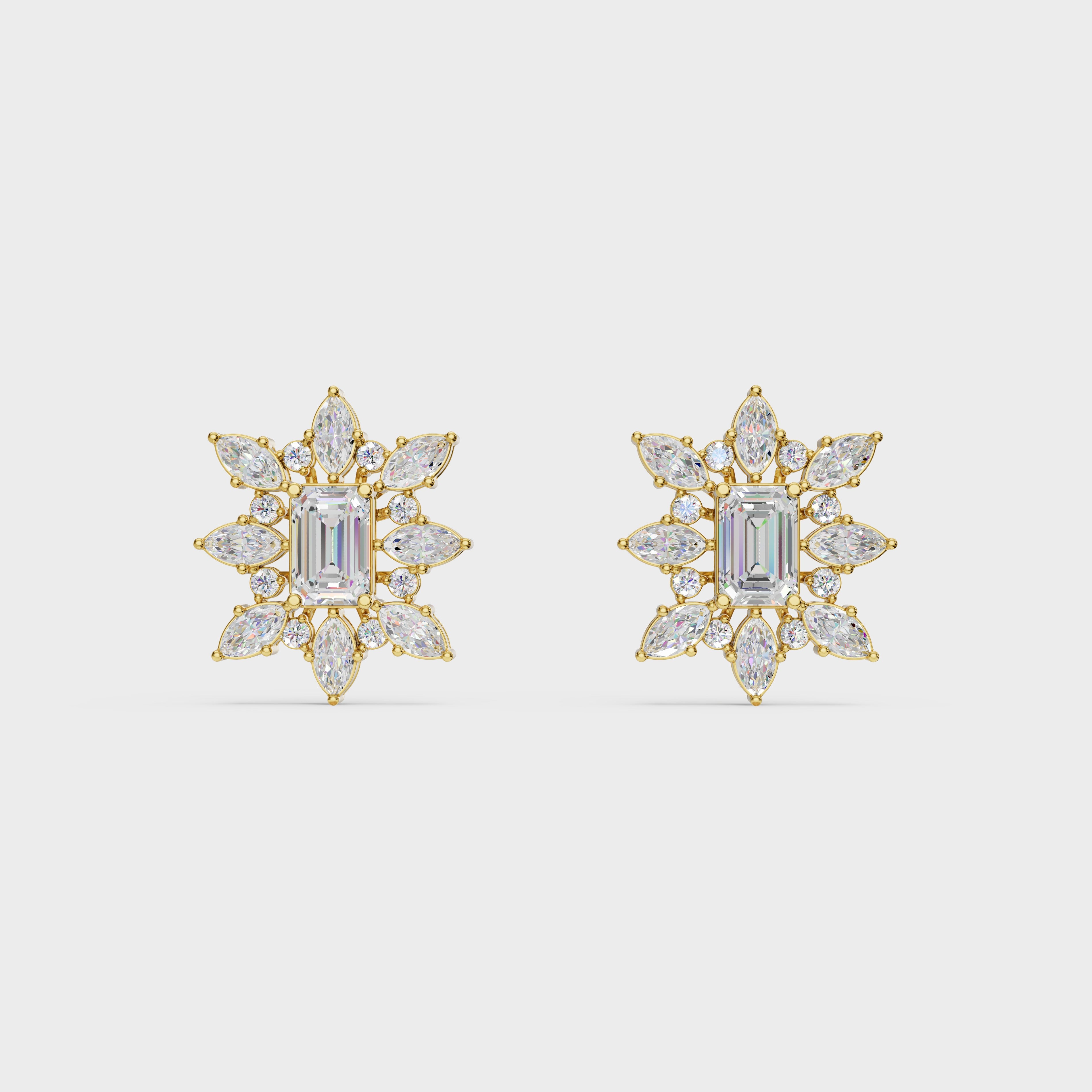 Emerald Flower theme Earrings