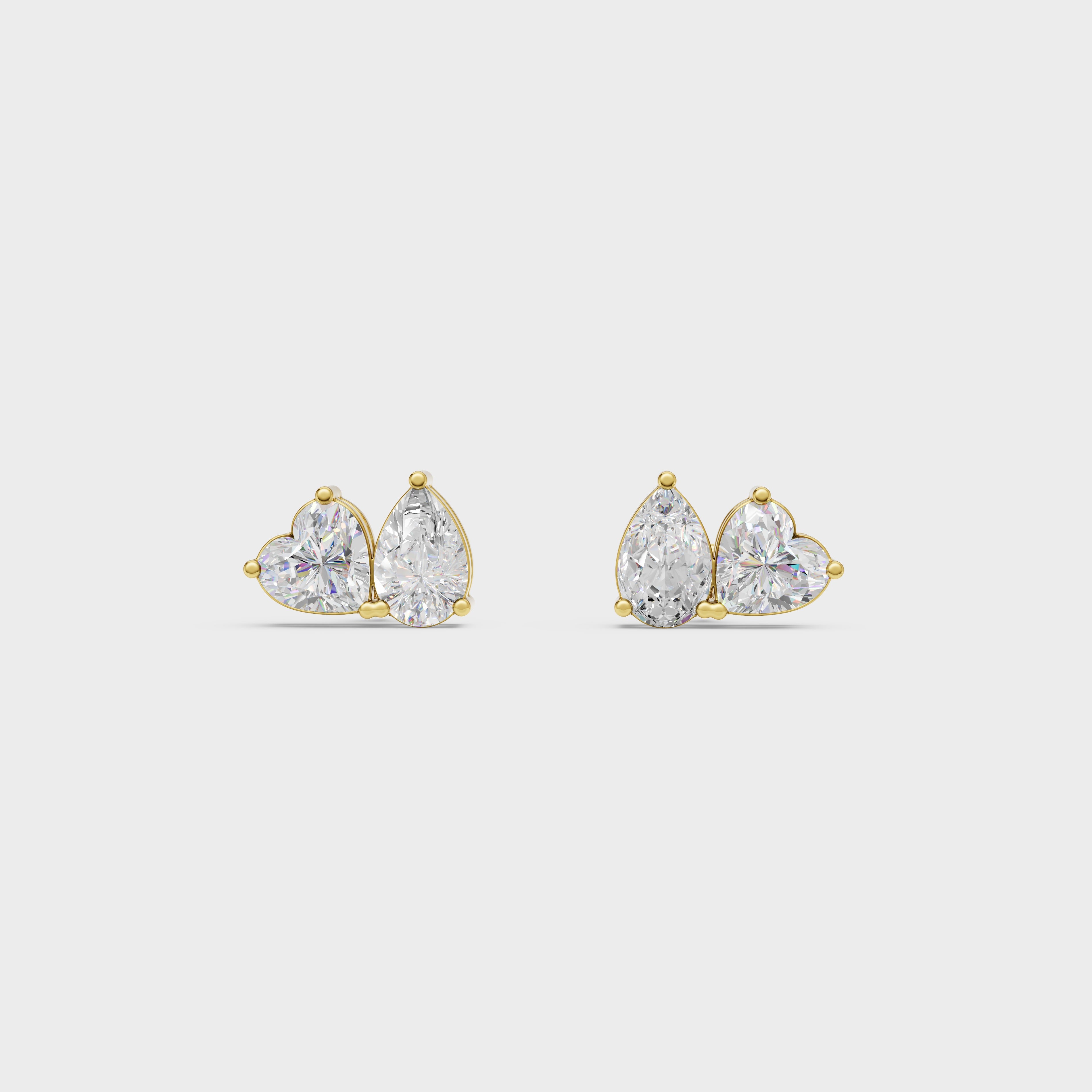 Heart &  Pear Studs