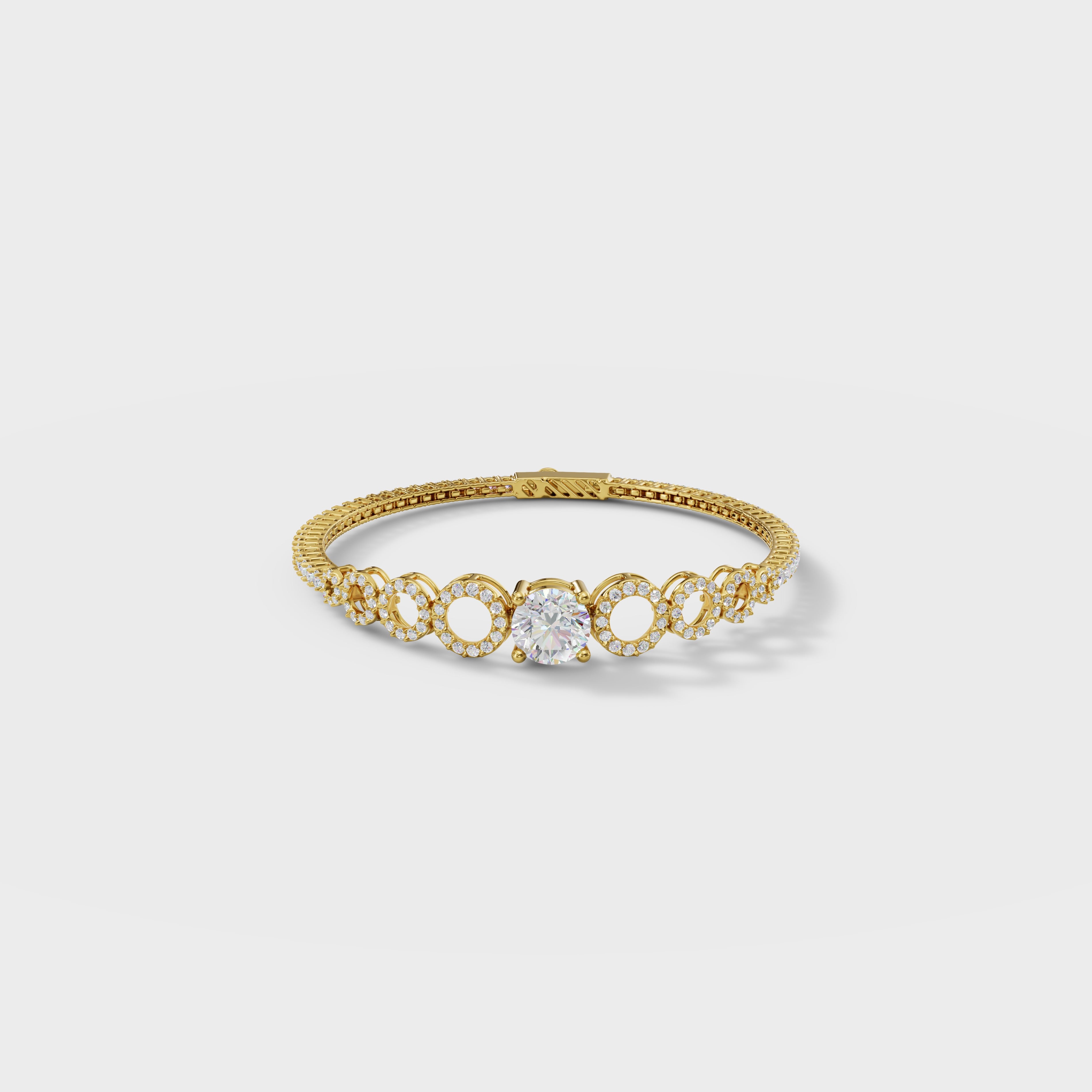 Halo Circle Solitaire Bracelet