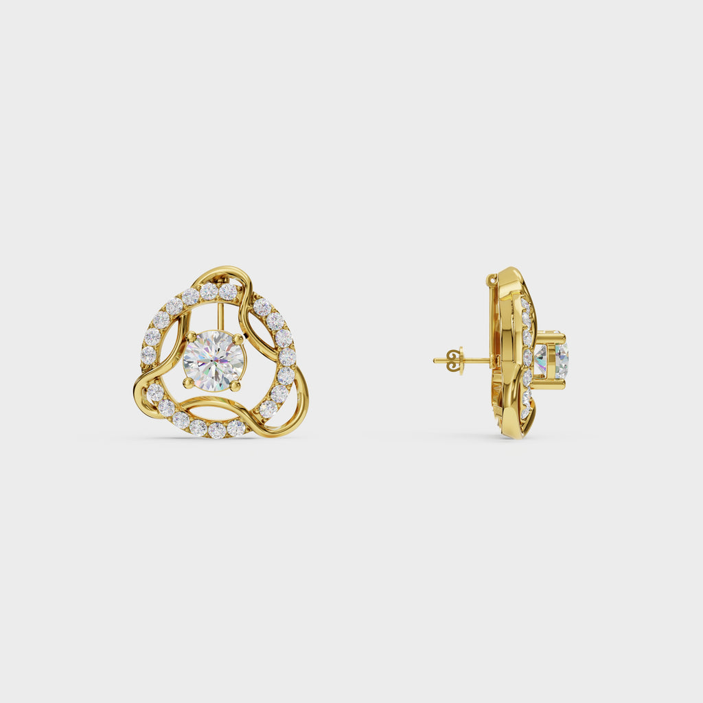 Modern Diamond 2 in 1 Earrings
