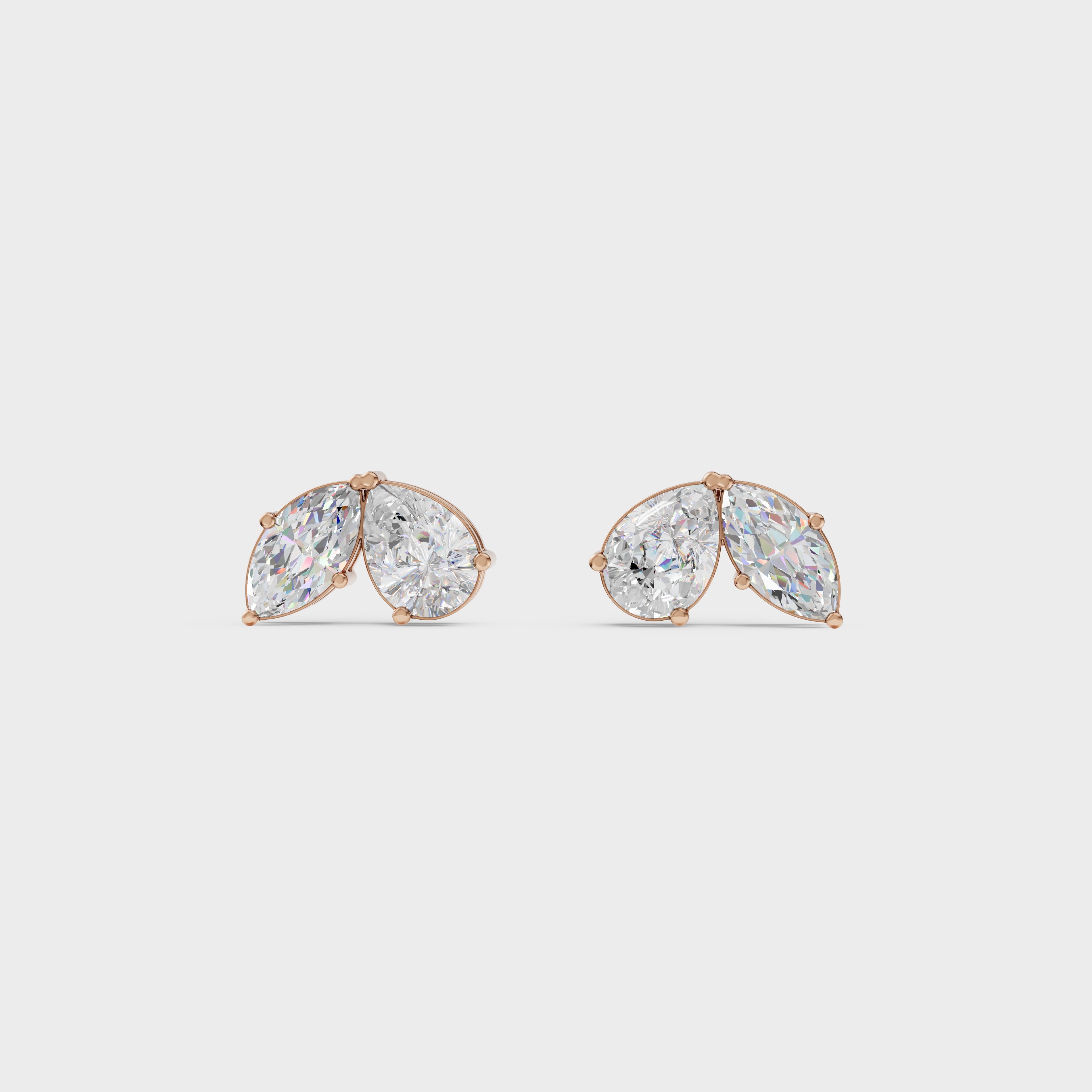 Toi Moi Pear &  Marquise Cut Stud Earrings