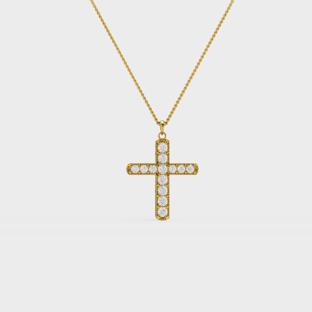 Christian Cross Round Diamond Pendant