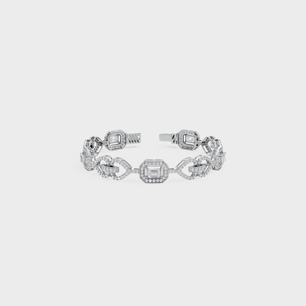 Luminous Heart Chain Emerald Cut Bracelet