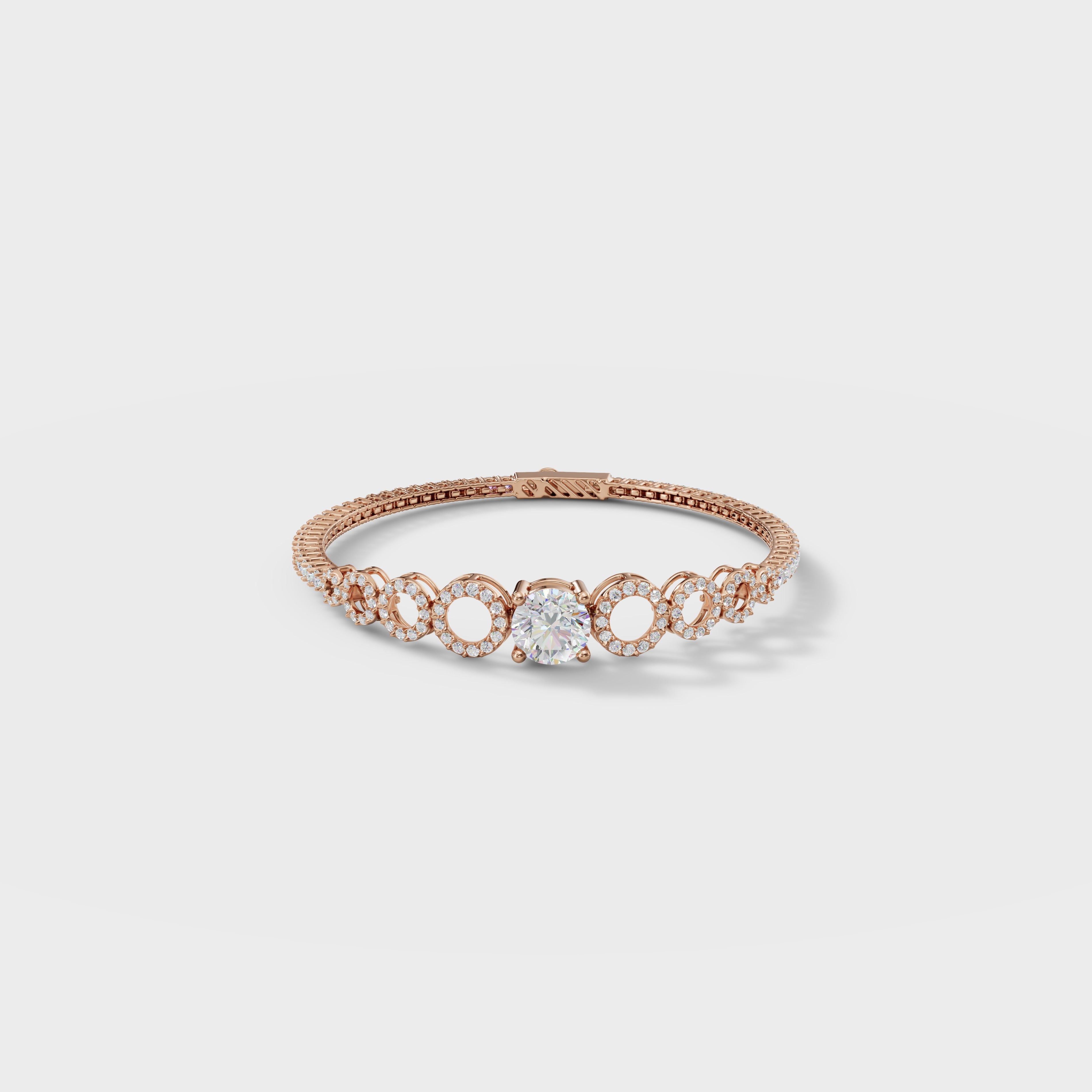 Halo Circle Solitaire Bracelet