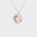 Crescent S Intial Pendant