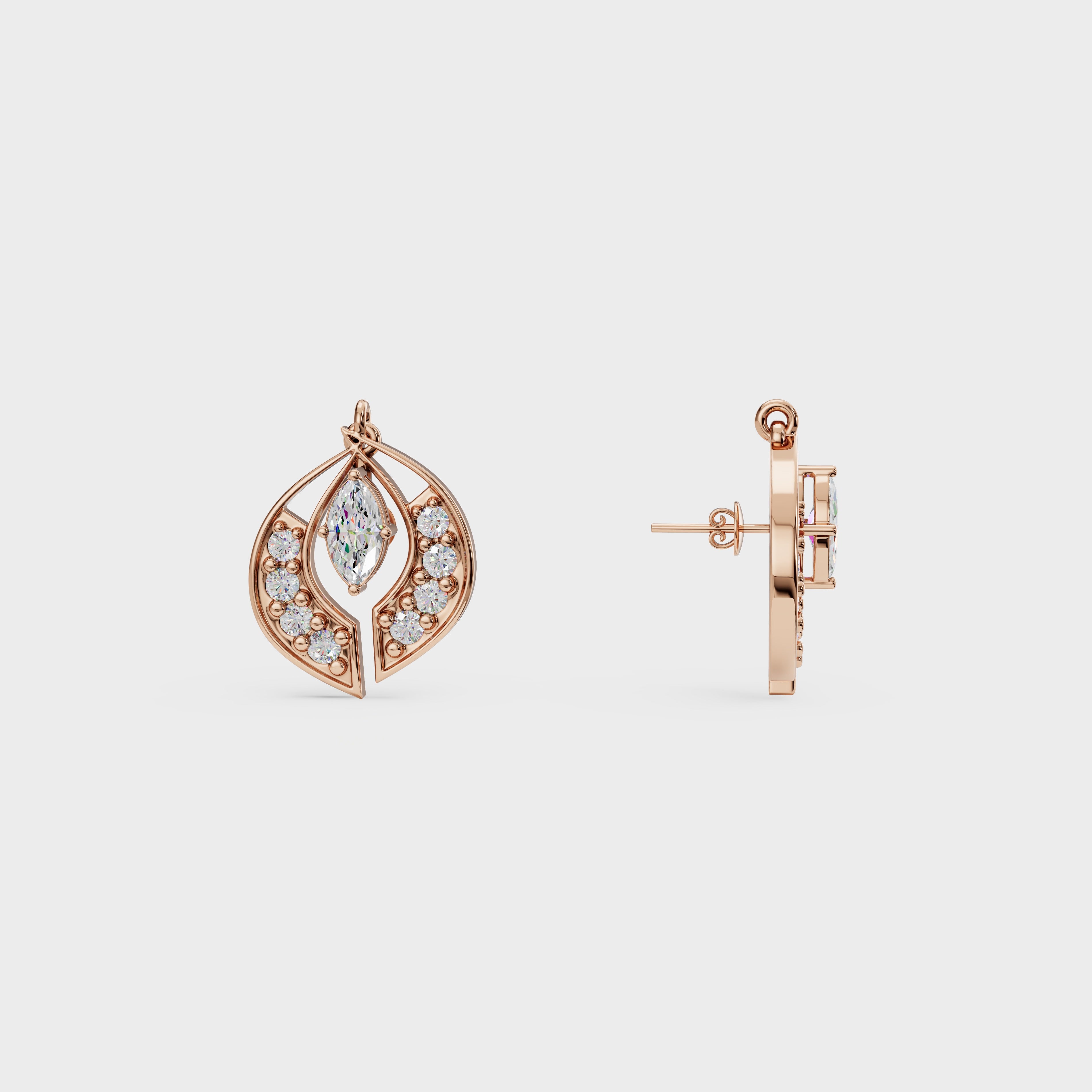 Marquise Cut 2 in 1 Stud And Drops