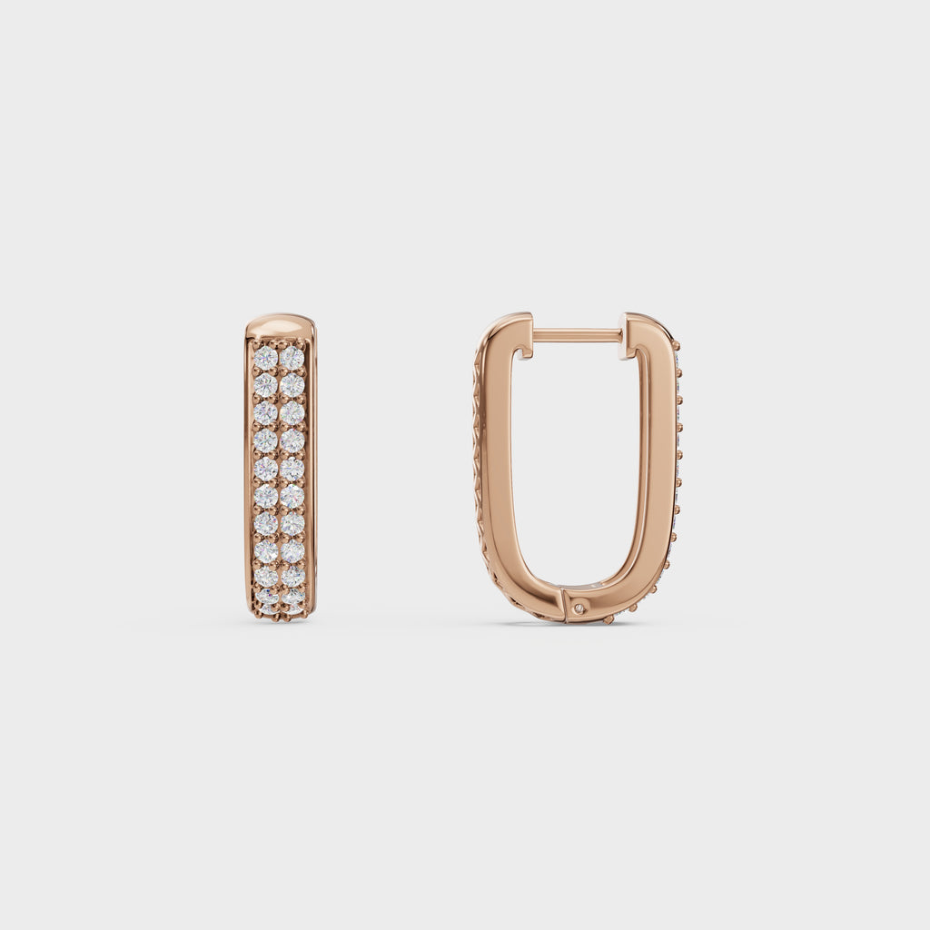 Round Diamond Huggie Hoops