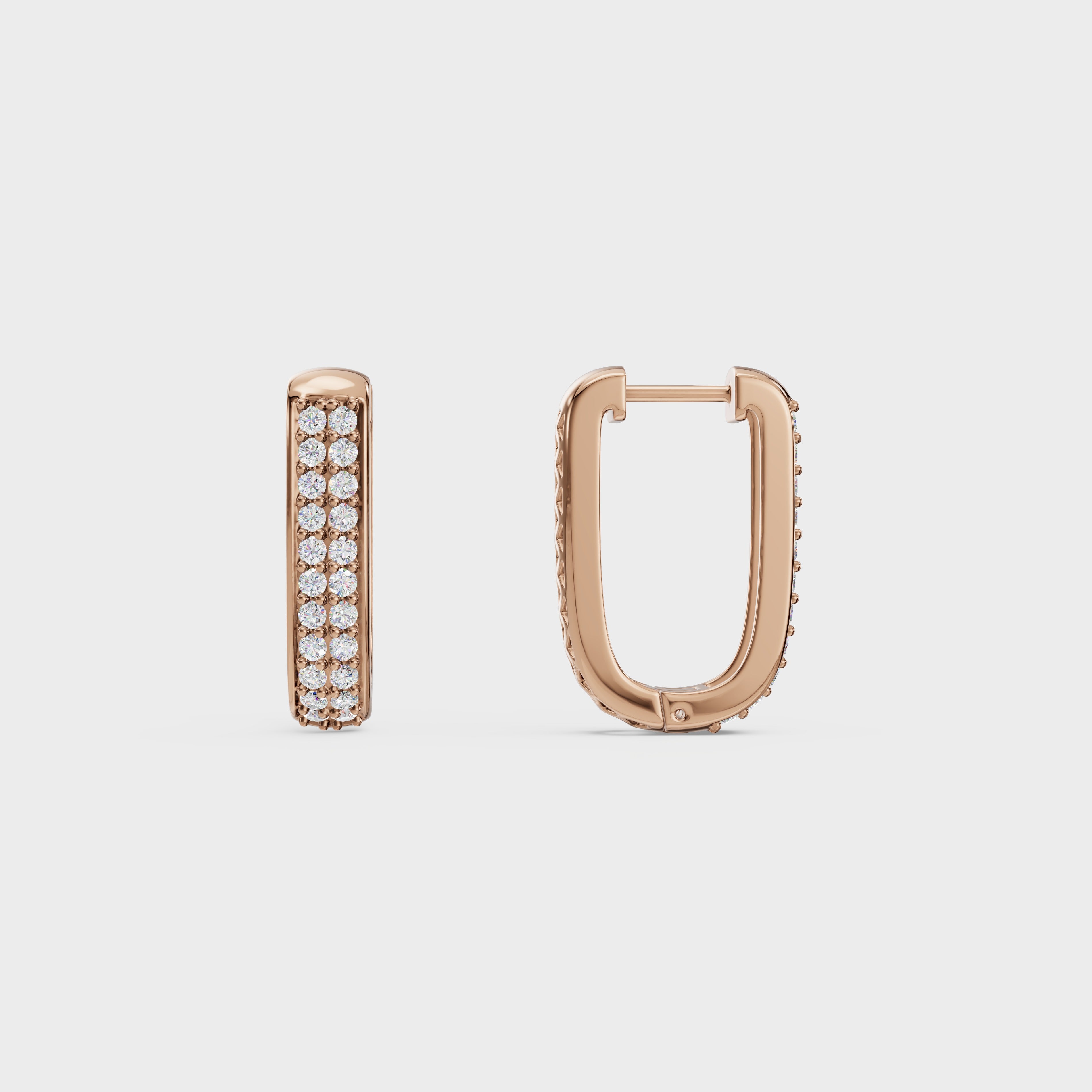 Round Diamond Huggie Hoops