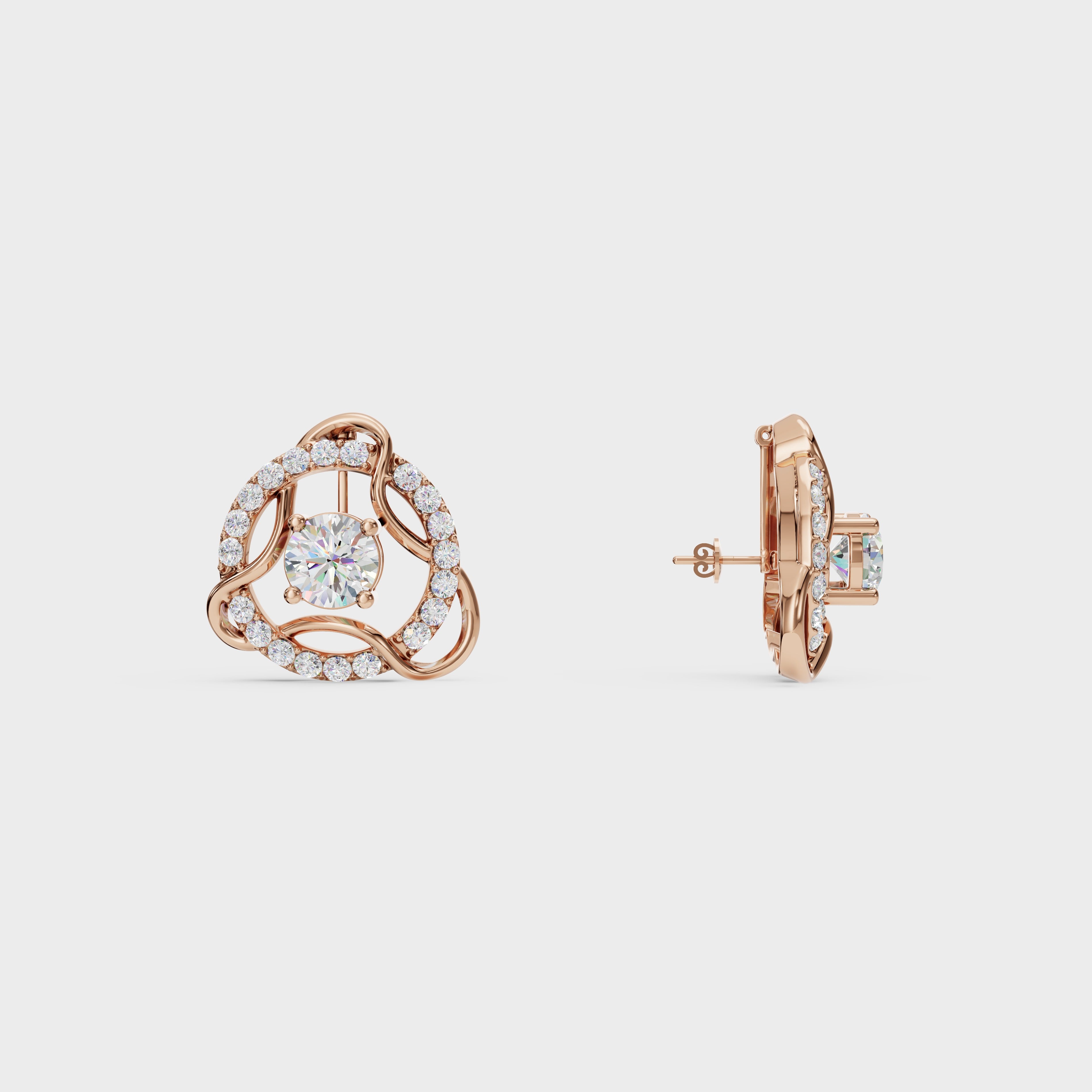 Modern Diamond 2 in 1 Earrings