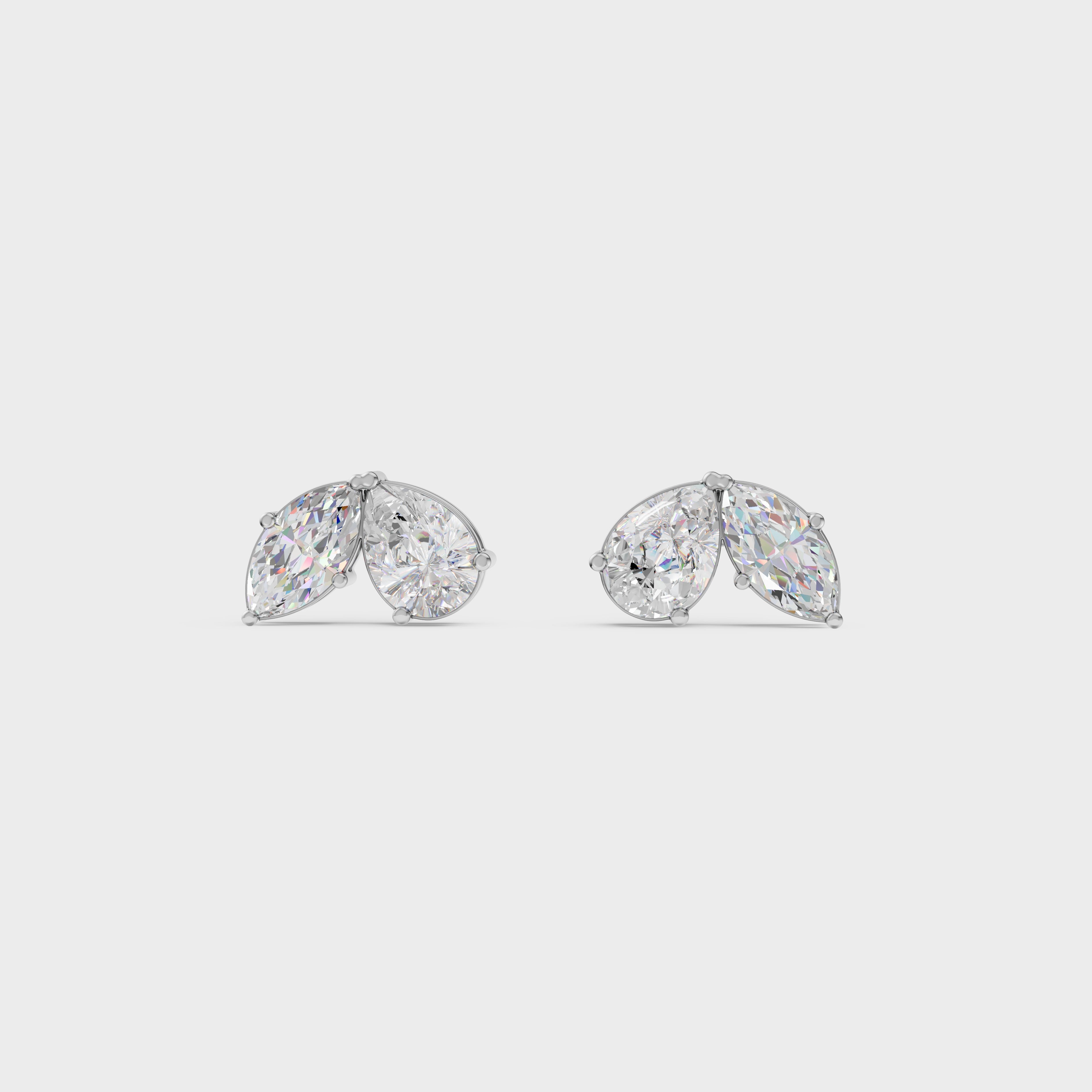 Toi Moi Pear &  Marquise Cut Stud Earrings