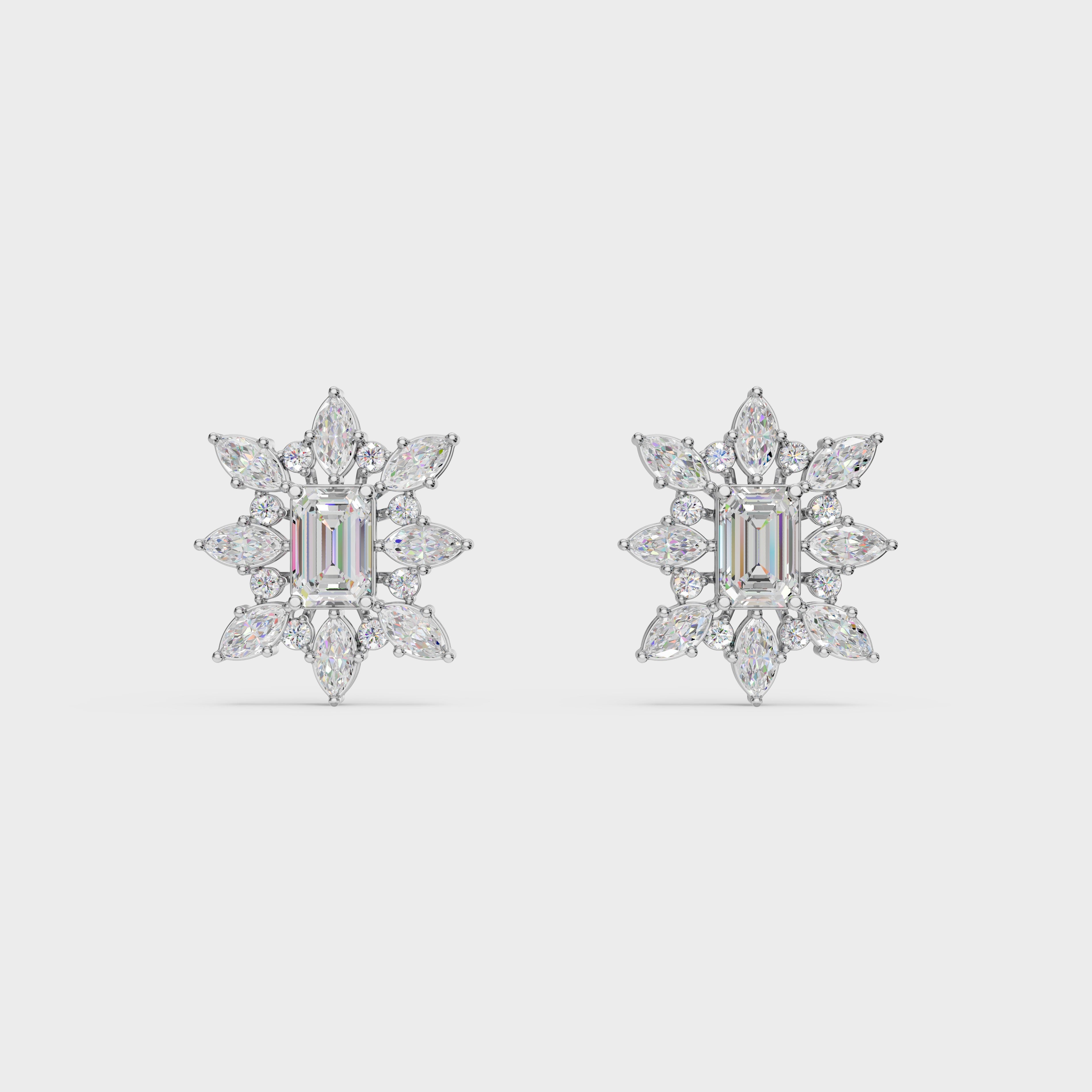 Emerald Flower theme Earrings