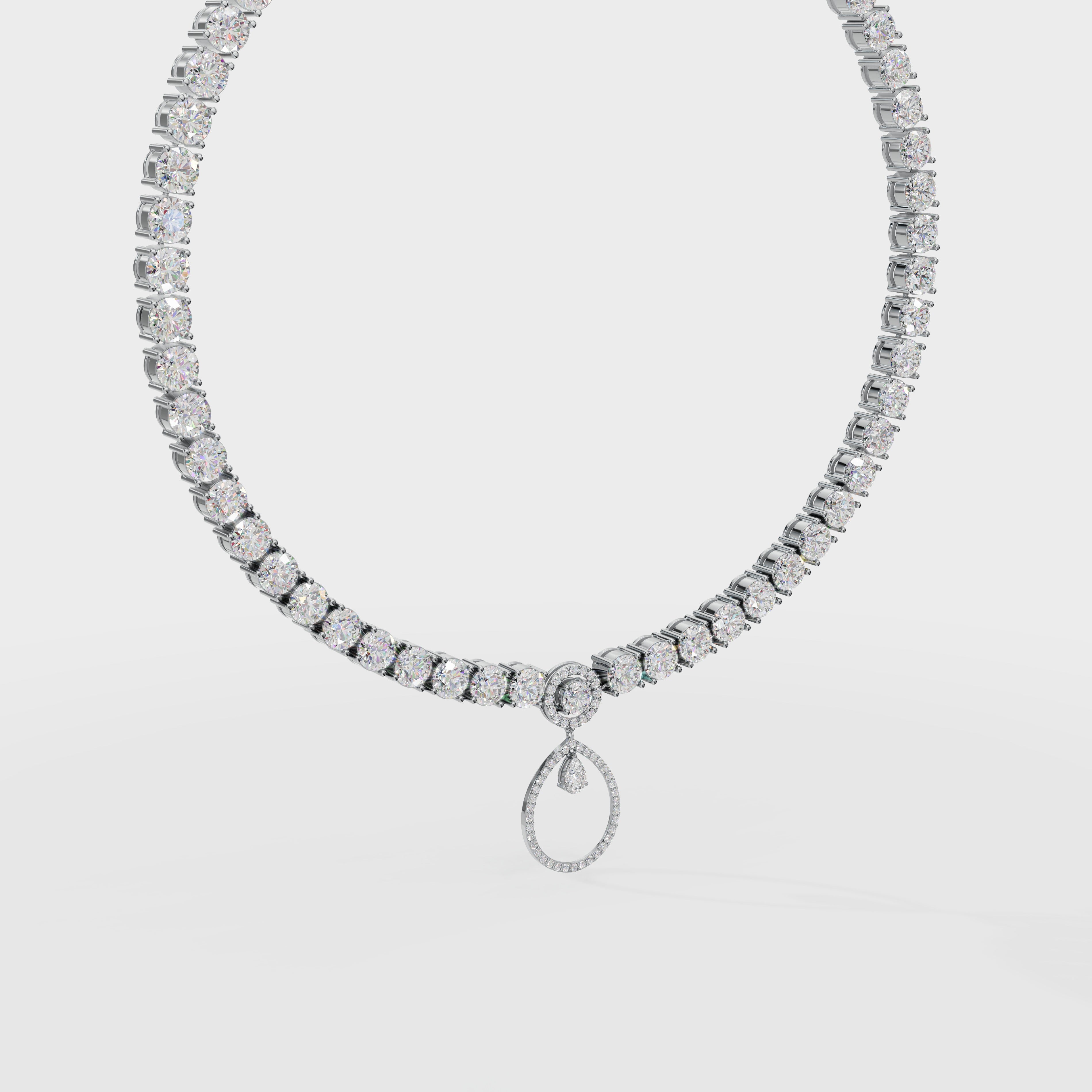 Celestial Halo Diamond Necklace