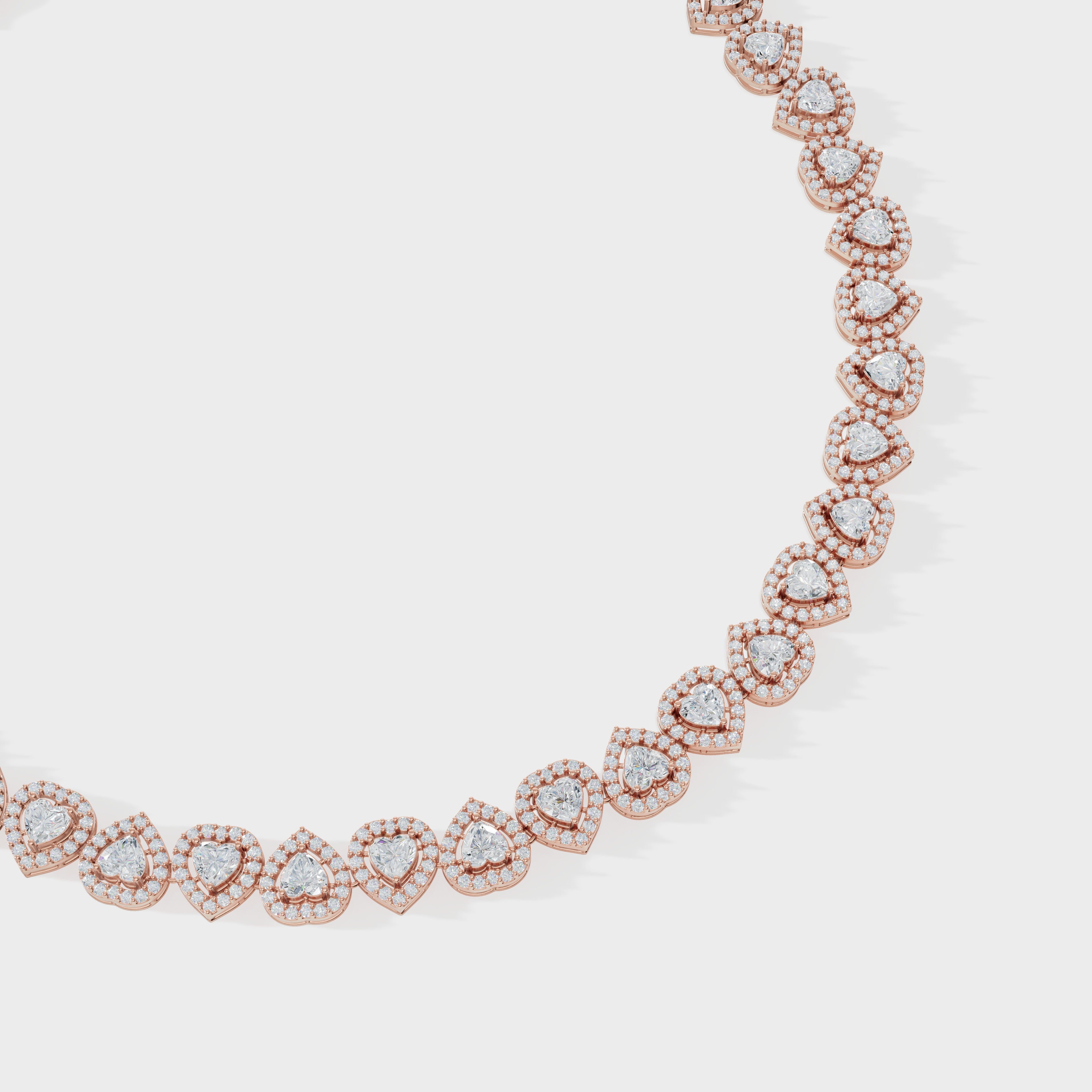 Heartline Glow Necklace With Halo studs
