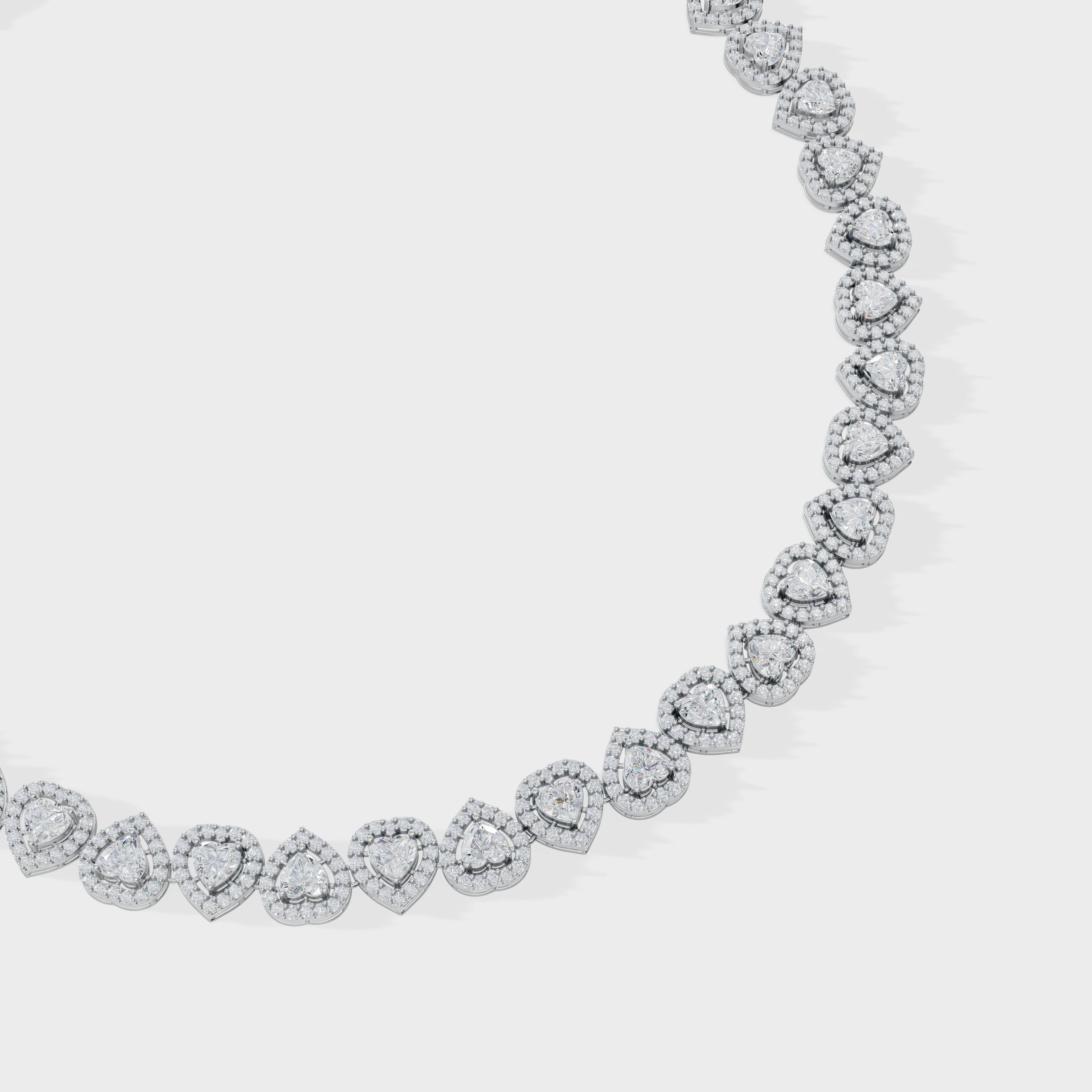 Heartline Glow Necklace With Halo studs