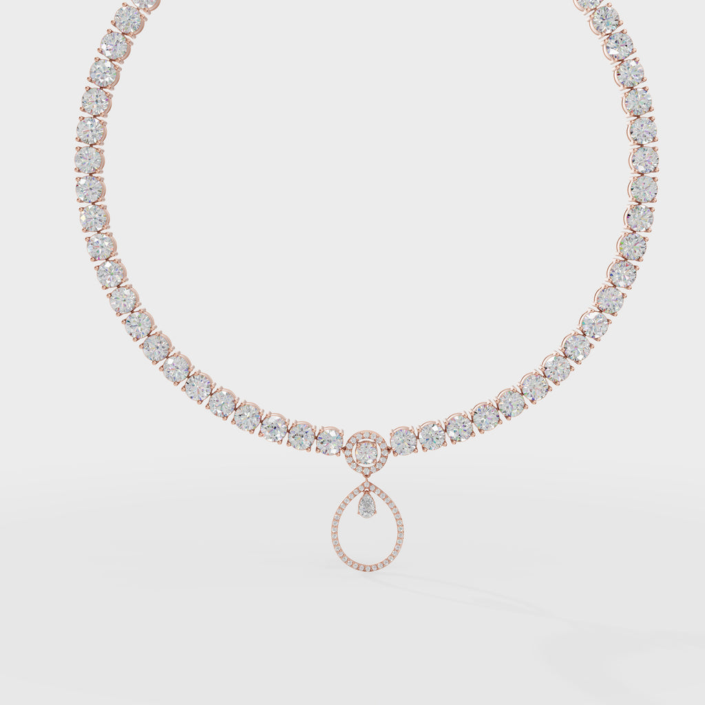Celestial Halo Diamond Necklace