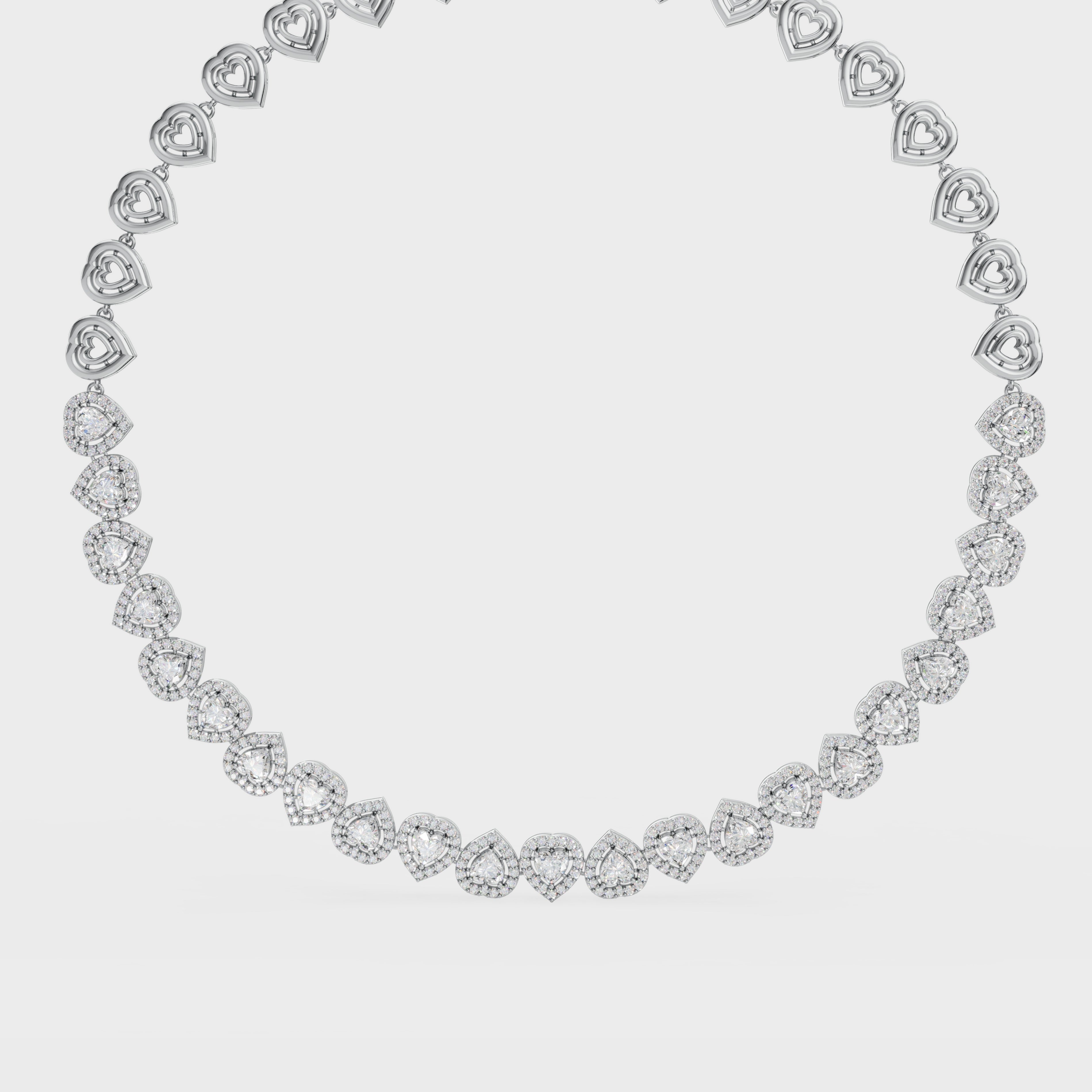 Heartline Glow Necklace With Halo studs