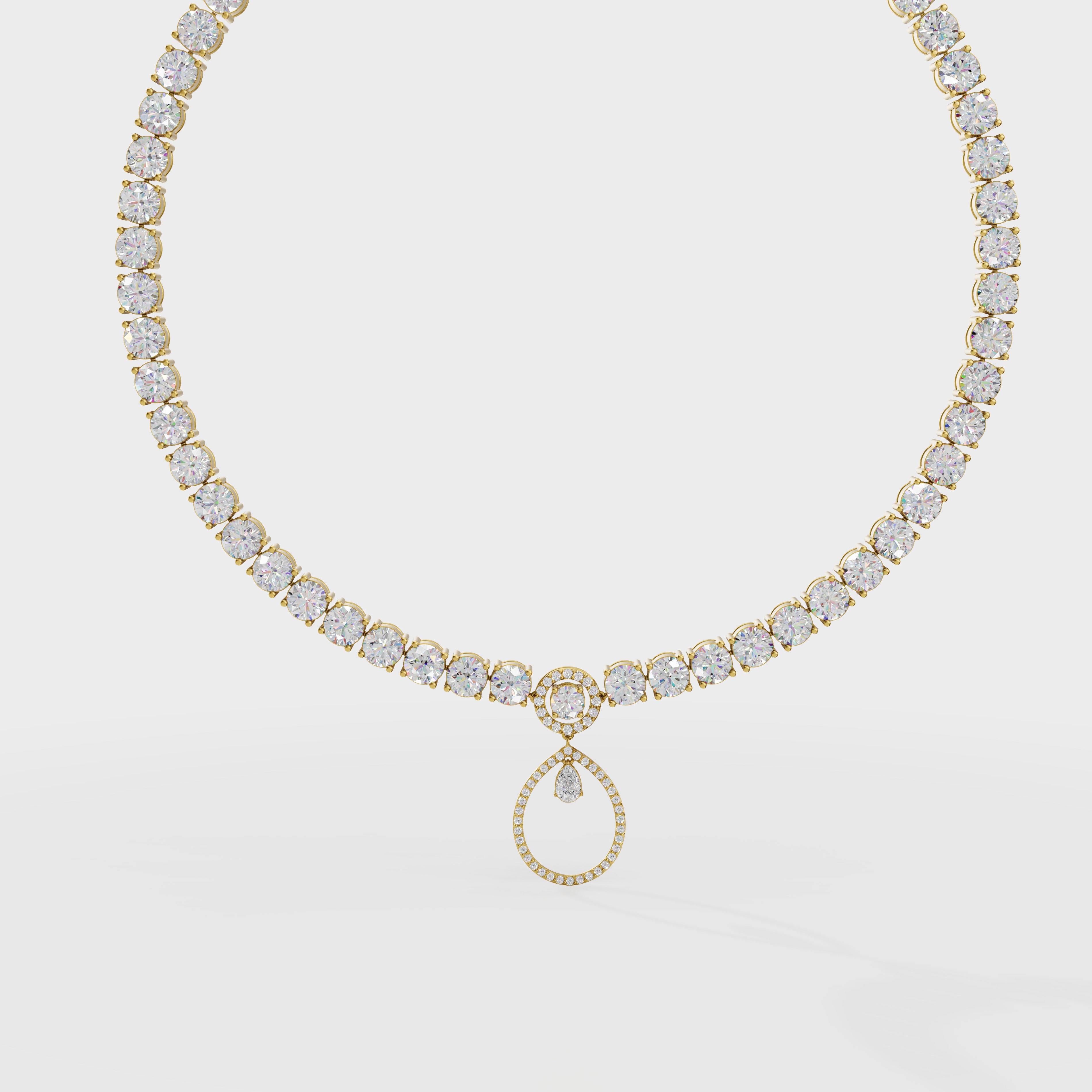 Celestial Halo Diamond Necklace