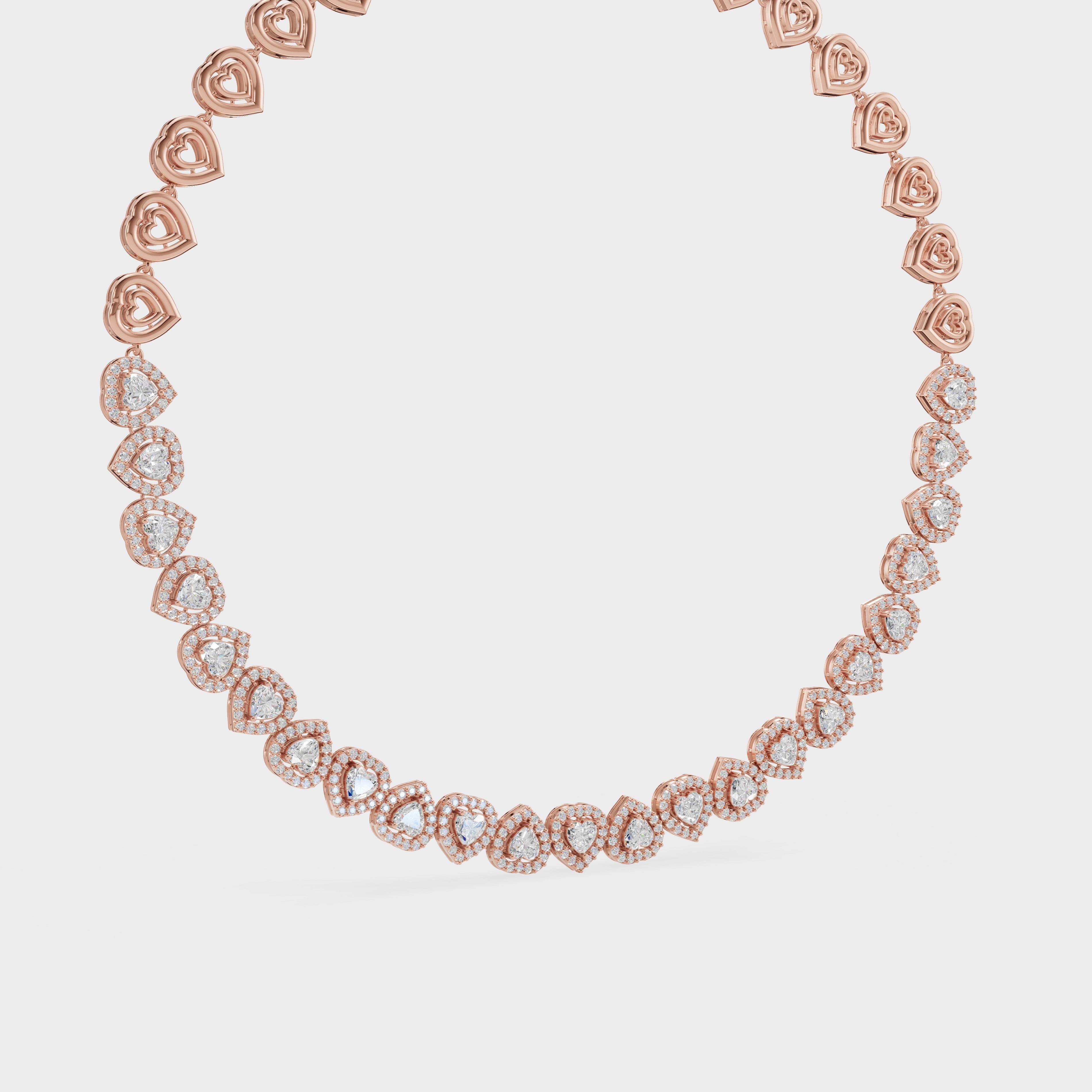 Heartline Glow Necklace With Halo studs