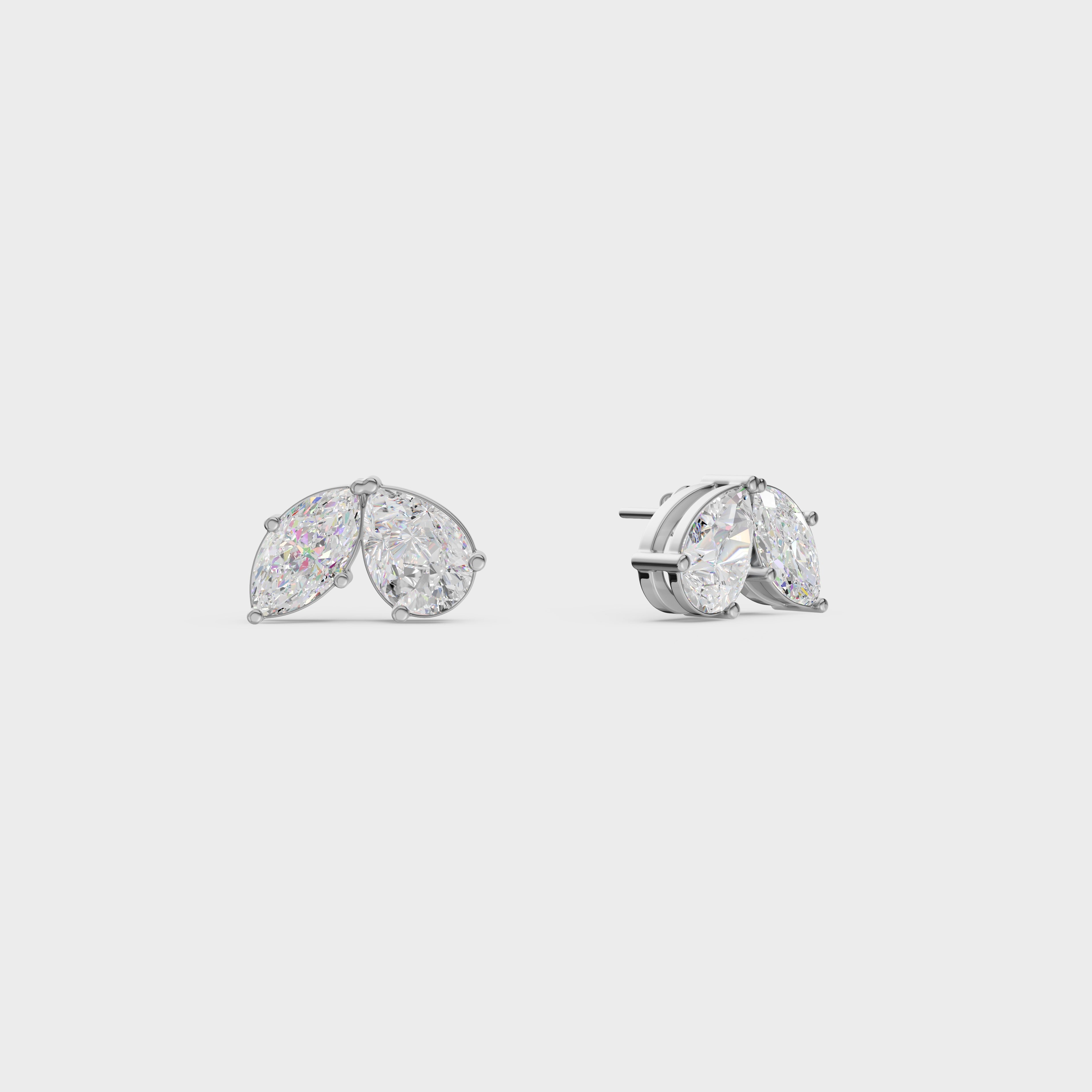 Toi Moi Pear &  Marquise Cut Stud Earrings