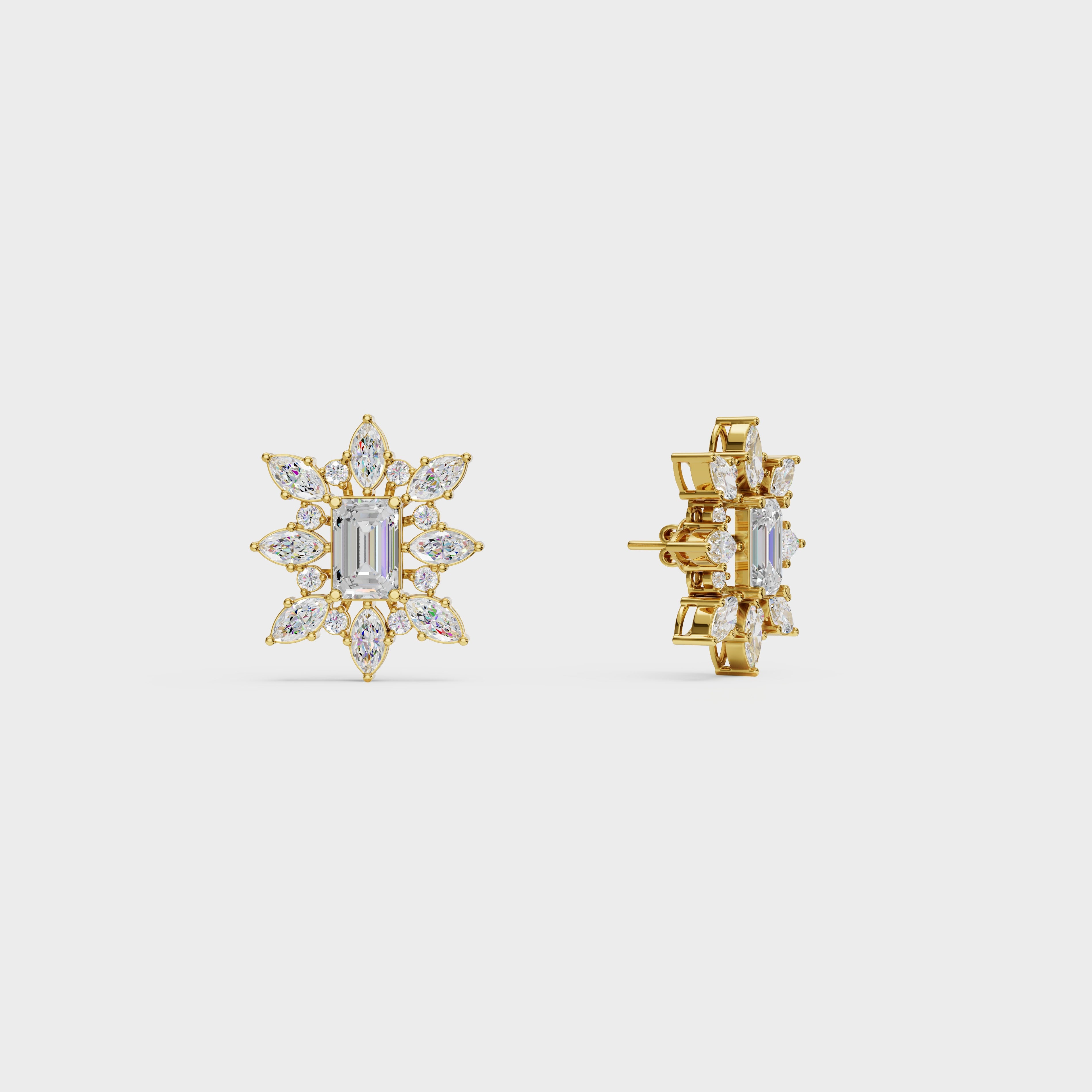 Emerald Flower theme Earrings