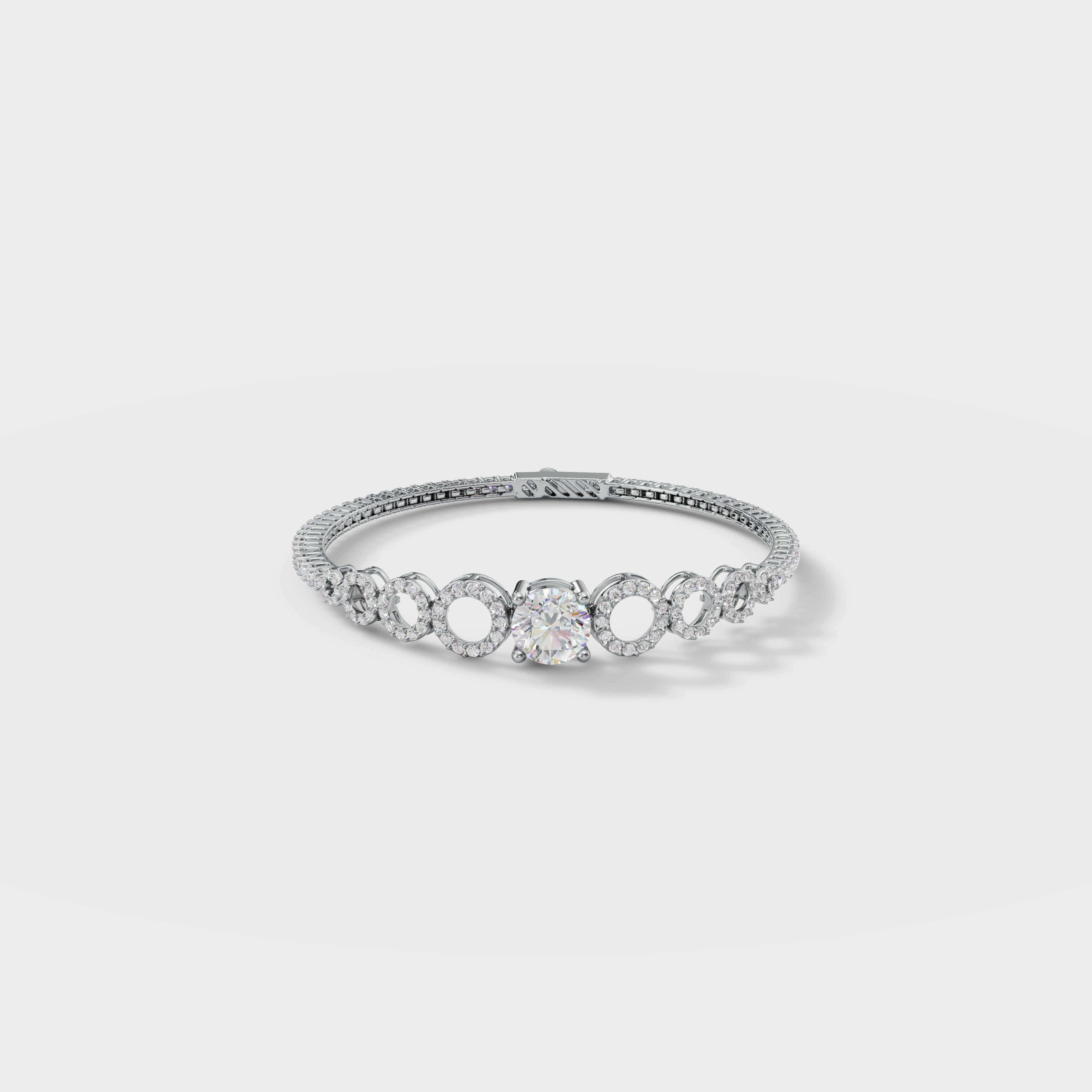 Halo Circle Solitaire Bracelet