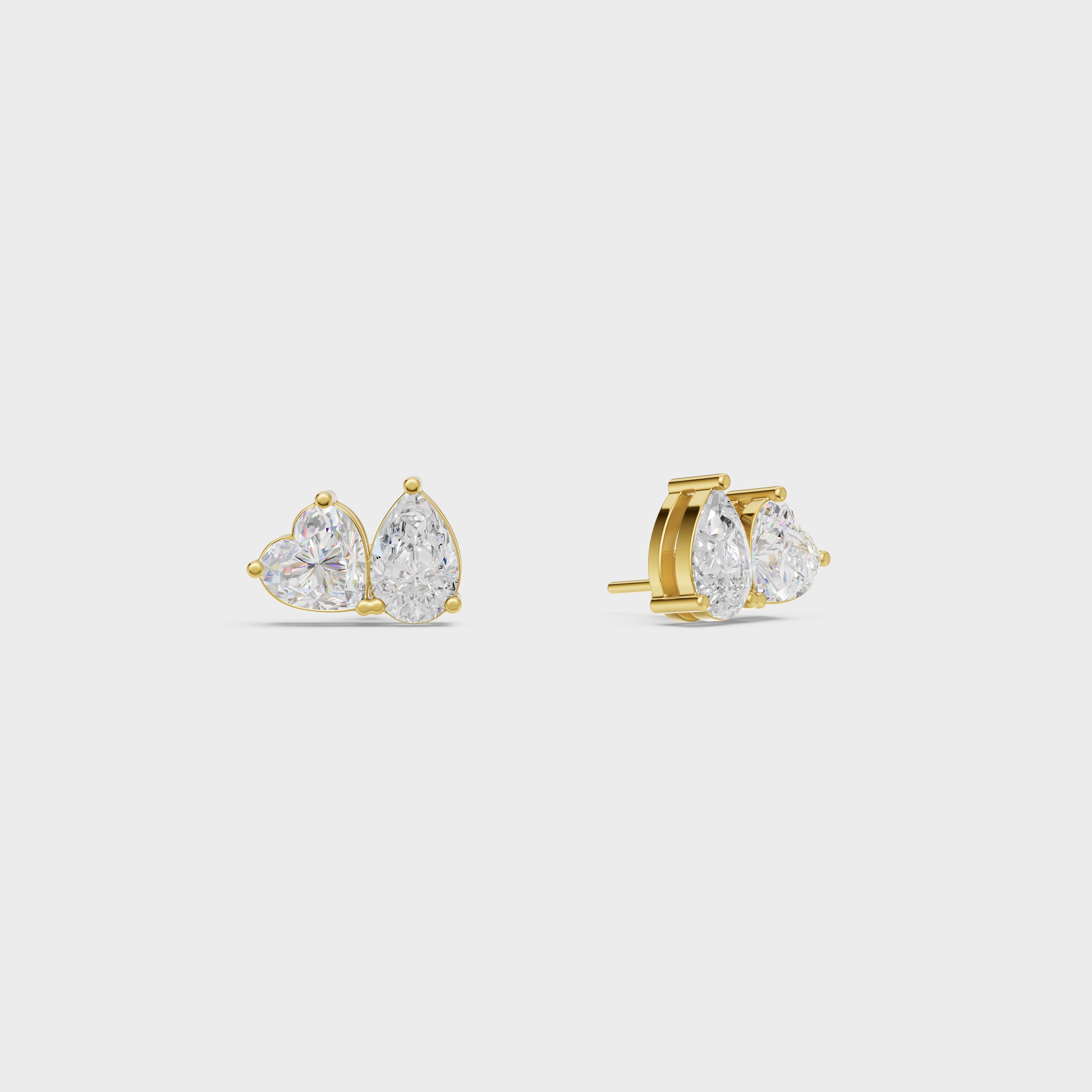 Heart &  Pear Studs