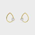 Heart in Teardrop Stud Earring