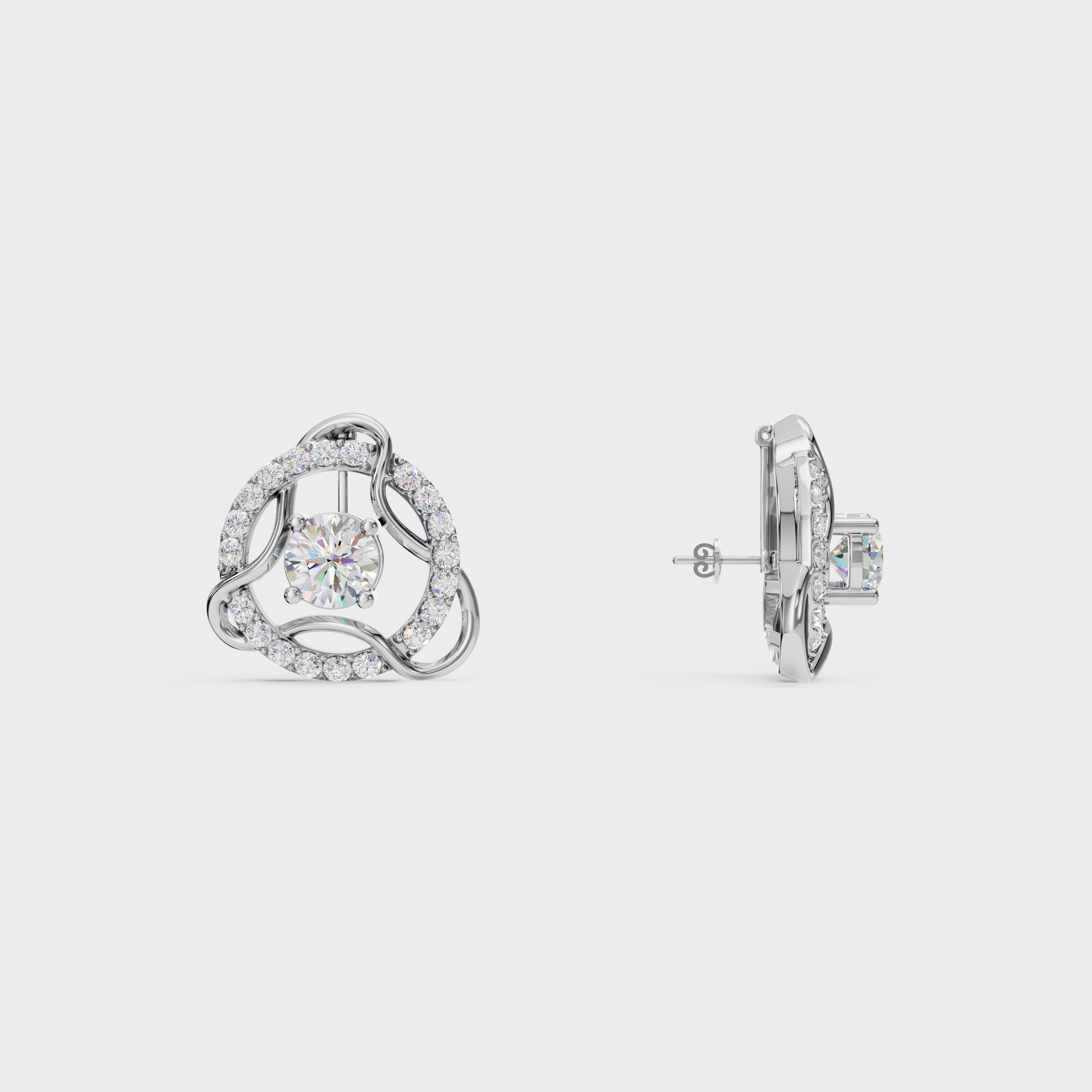 Modern Diamond 2 in 1 Earrings
