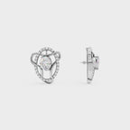 Diamond Swirl Halo Earrings