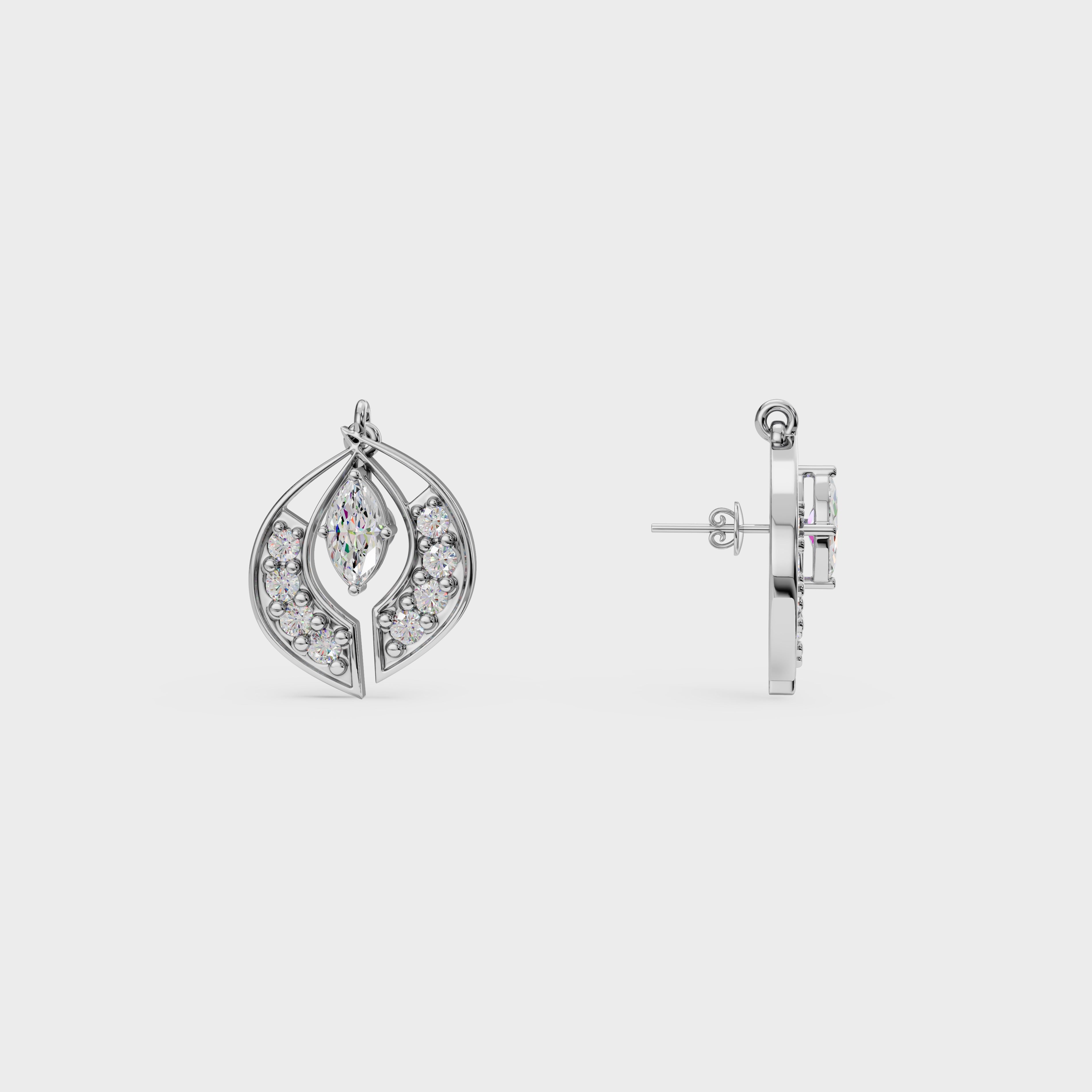 Marquise Cut 2 in 1 Stud And Drops