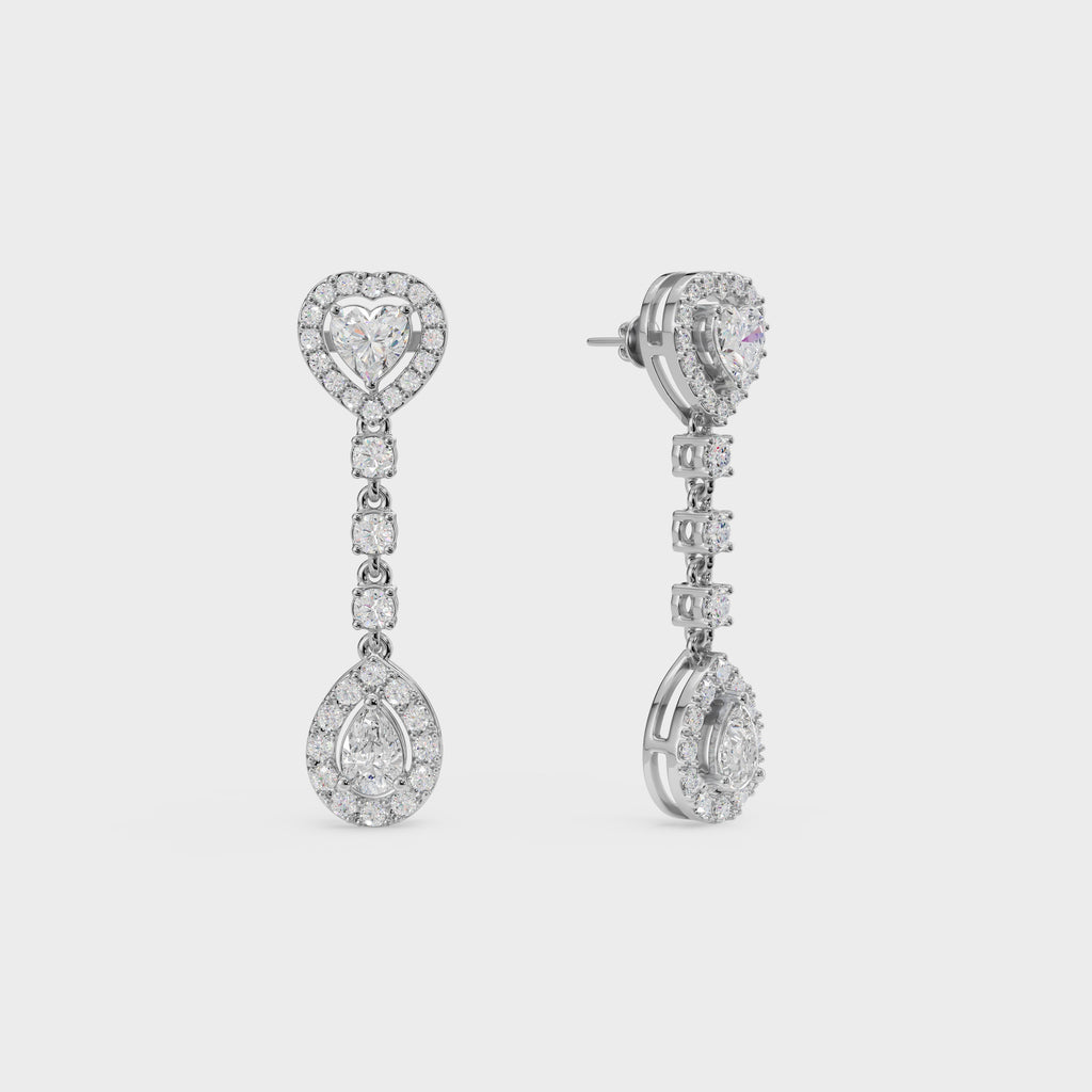 Heart and pear drop danglers