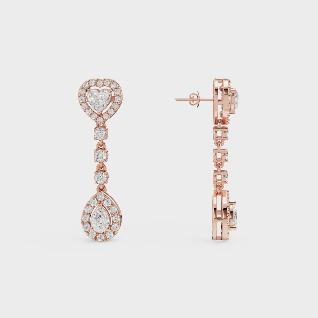 Heart and pear drop danglers