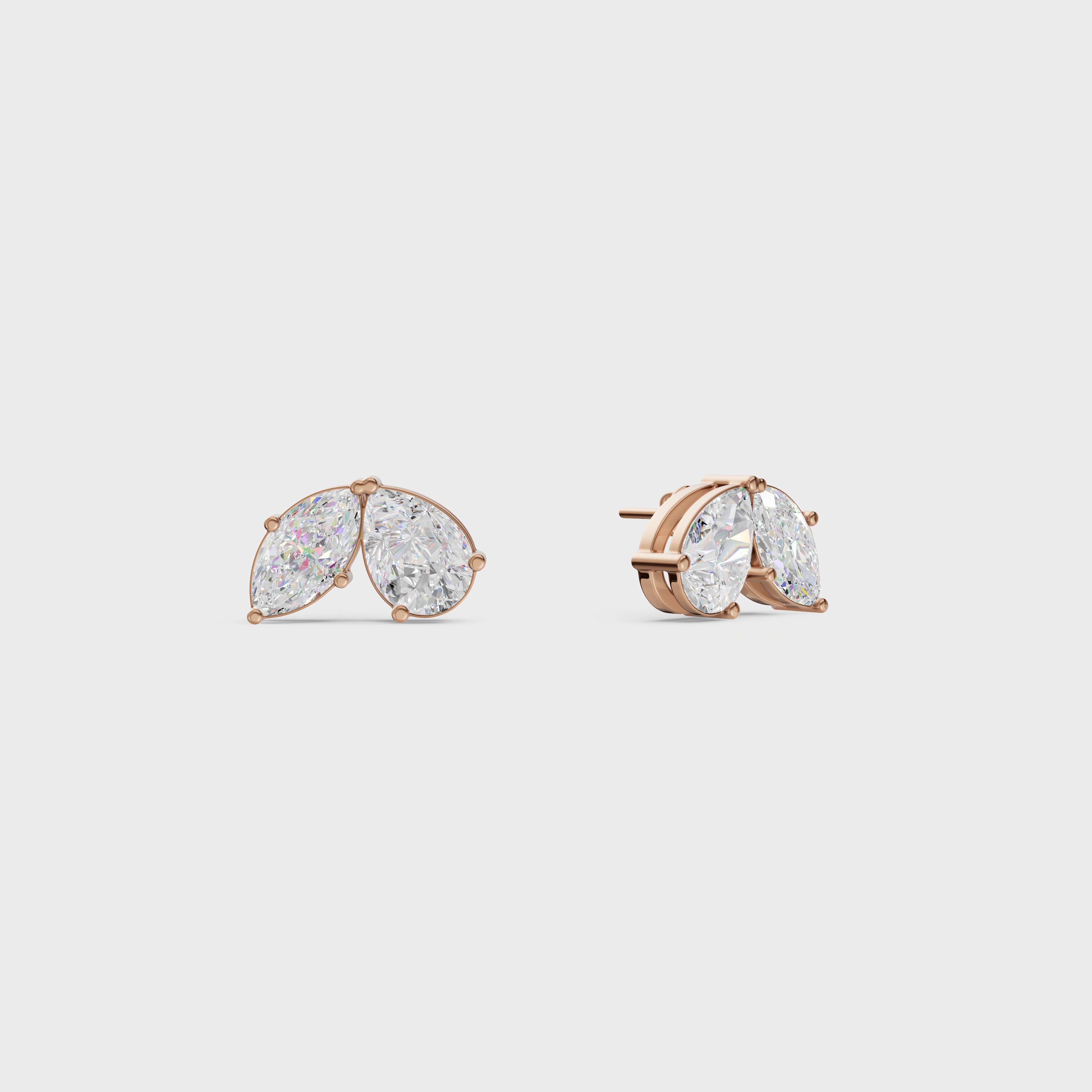 Toi Moi Pear &  Marquise Cut Stud Earrings