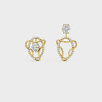 Diamond Swirl Halo Earrings