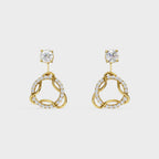 Modern Diamond 2 in 1 Earrings