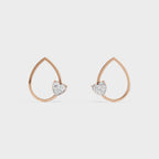Heart in Teardrop Stud Earring