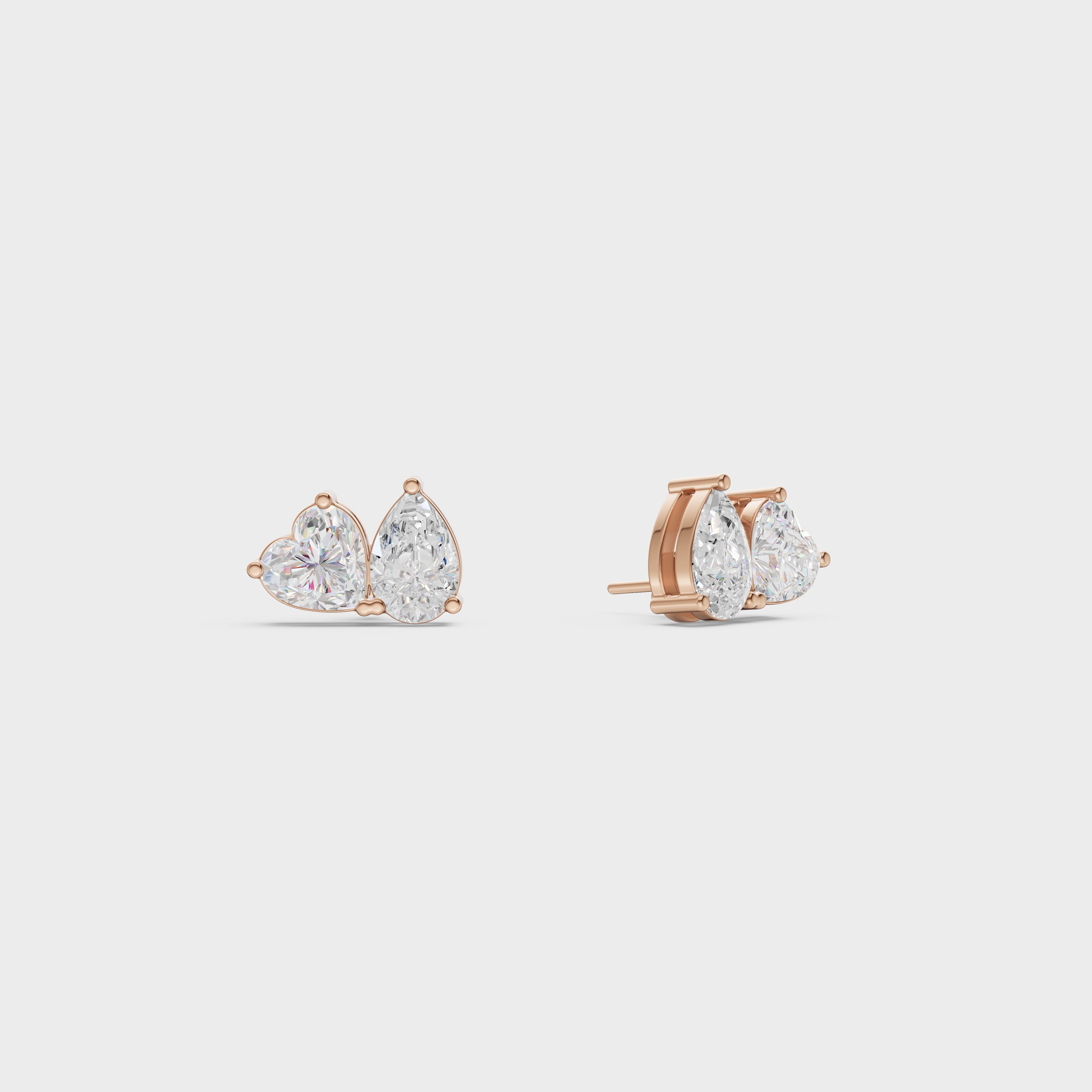 Heart &  Pear Studs