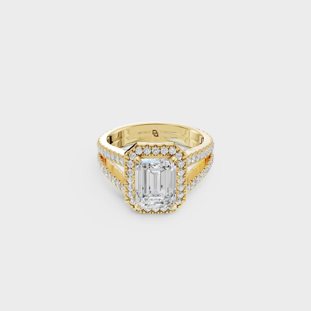 Elegance Emerald Cut Engagement Ring
