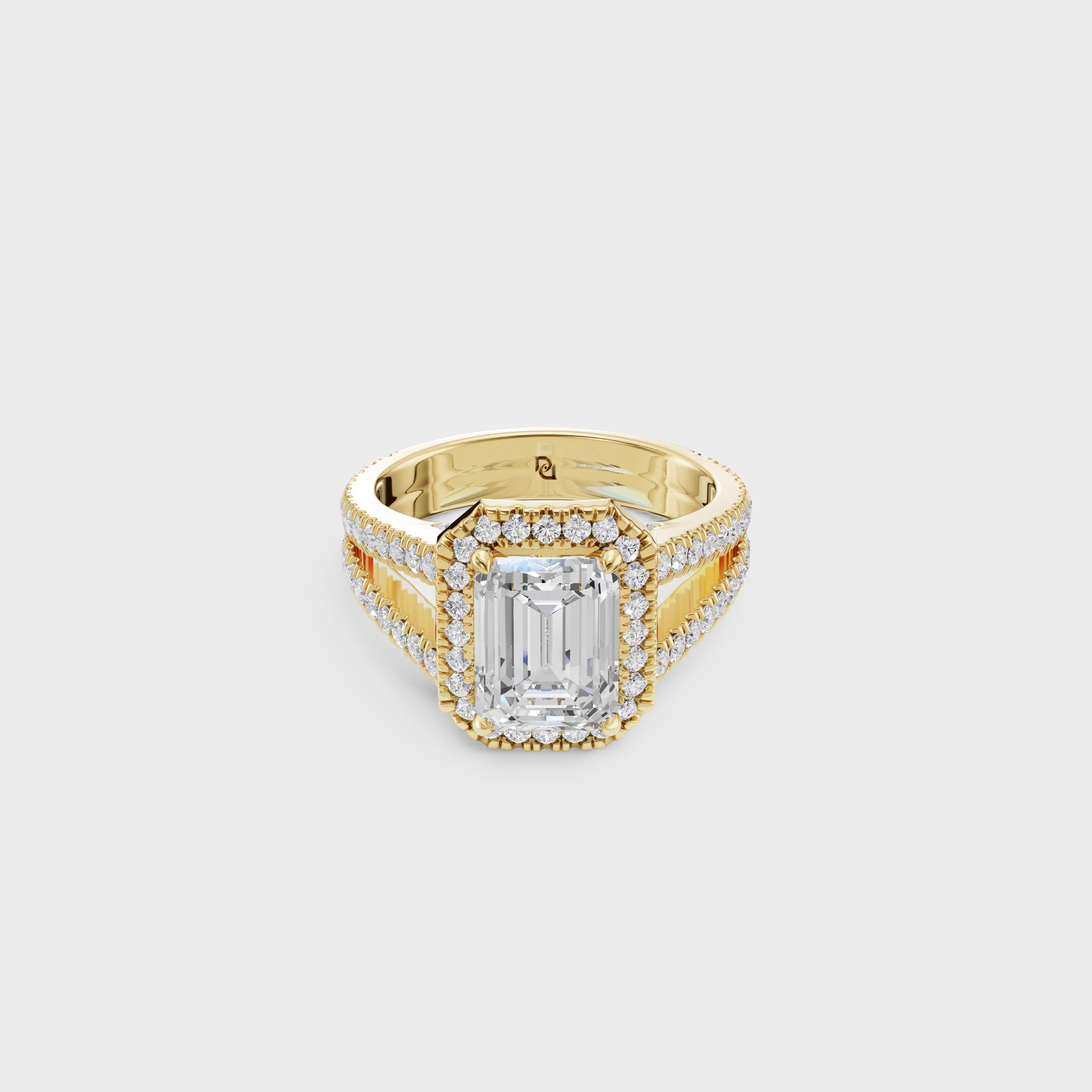 Elegance Emerald Cut Engagement Ring