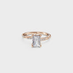 Elegant Radiant Cathedral Style Ring