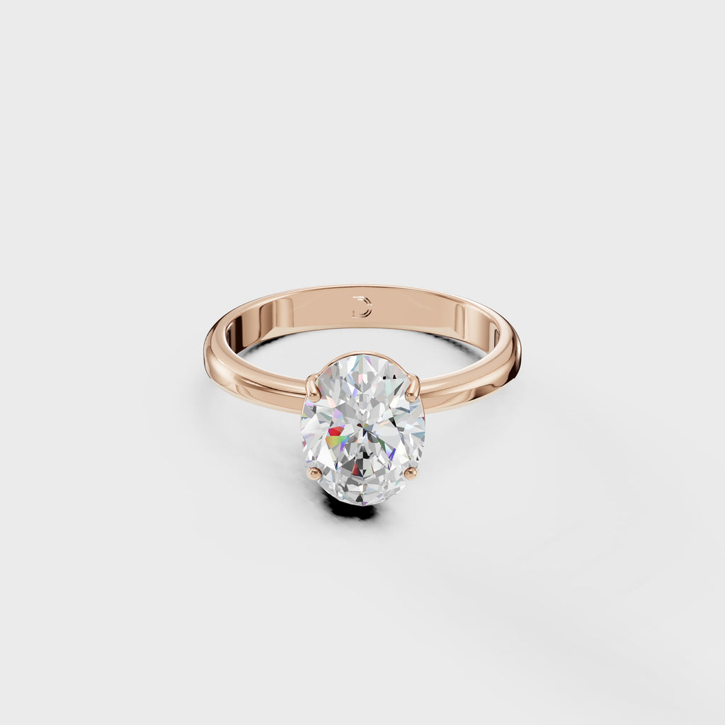Brilliant Oval Diamond Solitaire Ring