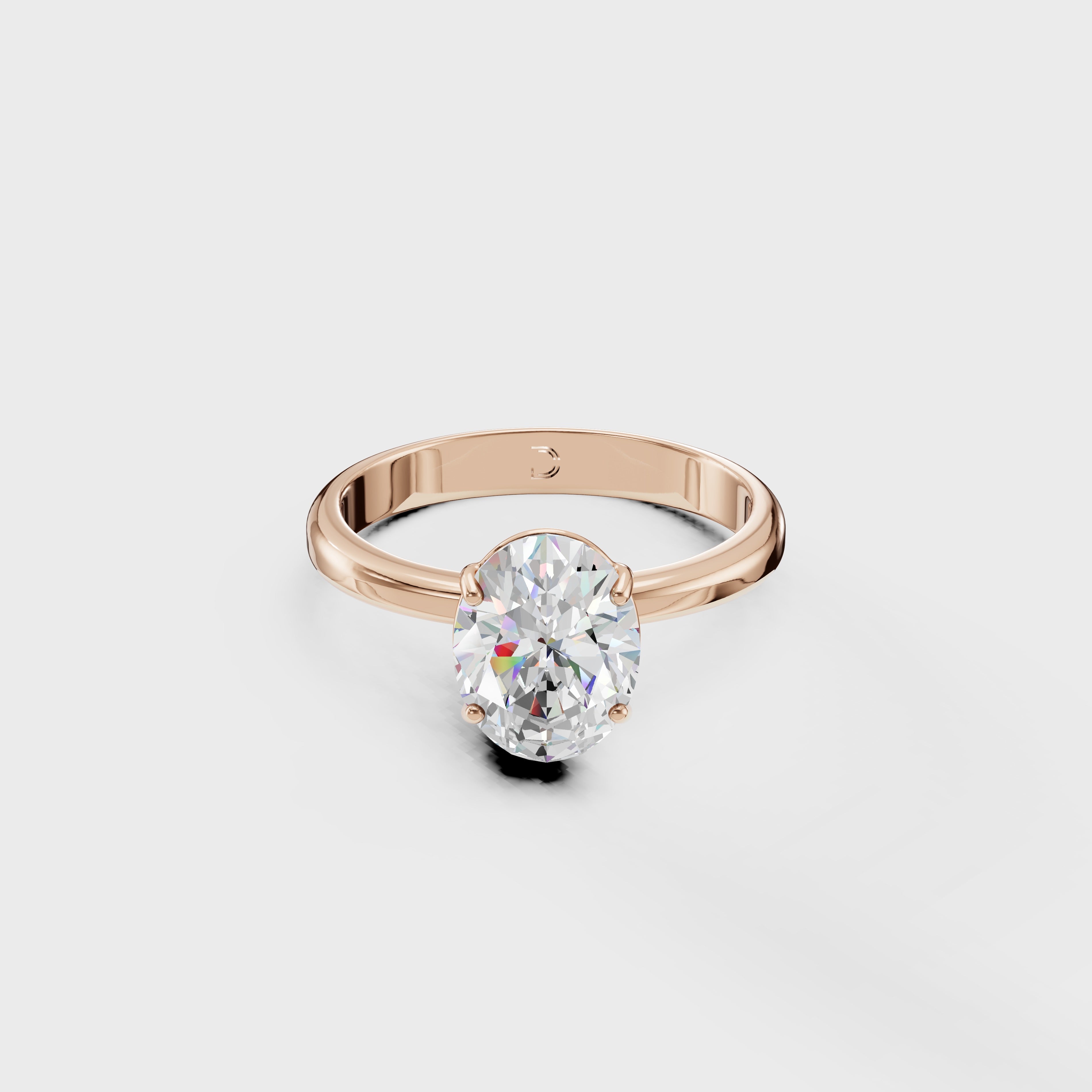 Brilliant Oval Diamond Solitaire Ring