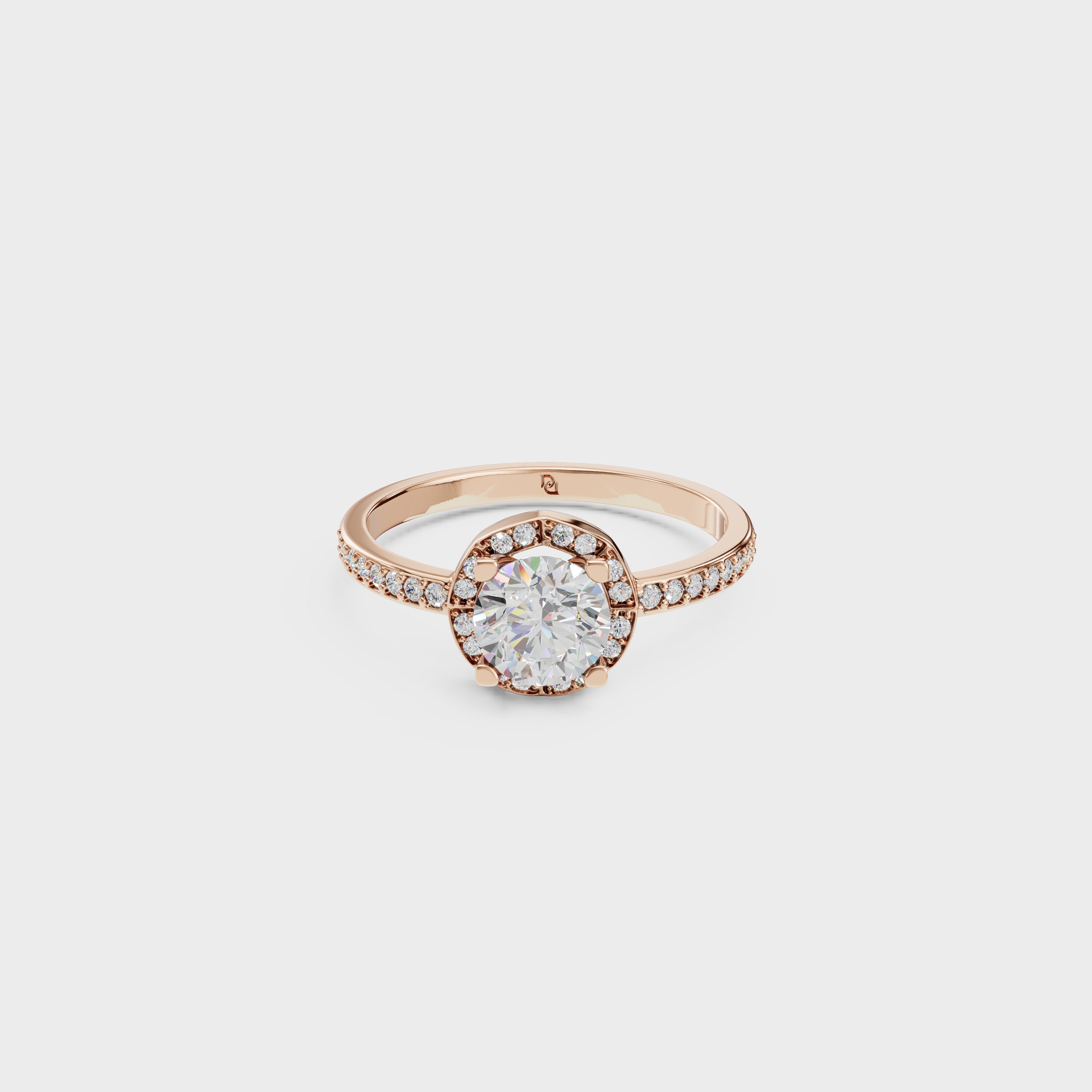 Round Cut Engagement Ring with Channel Set Band