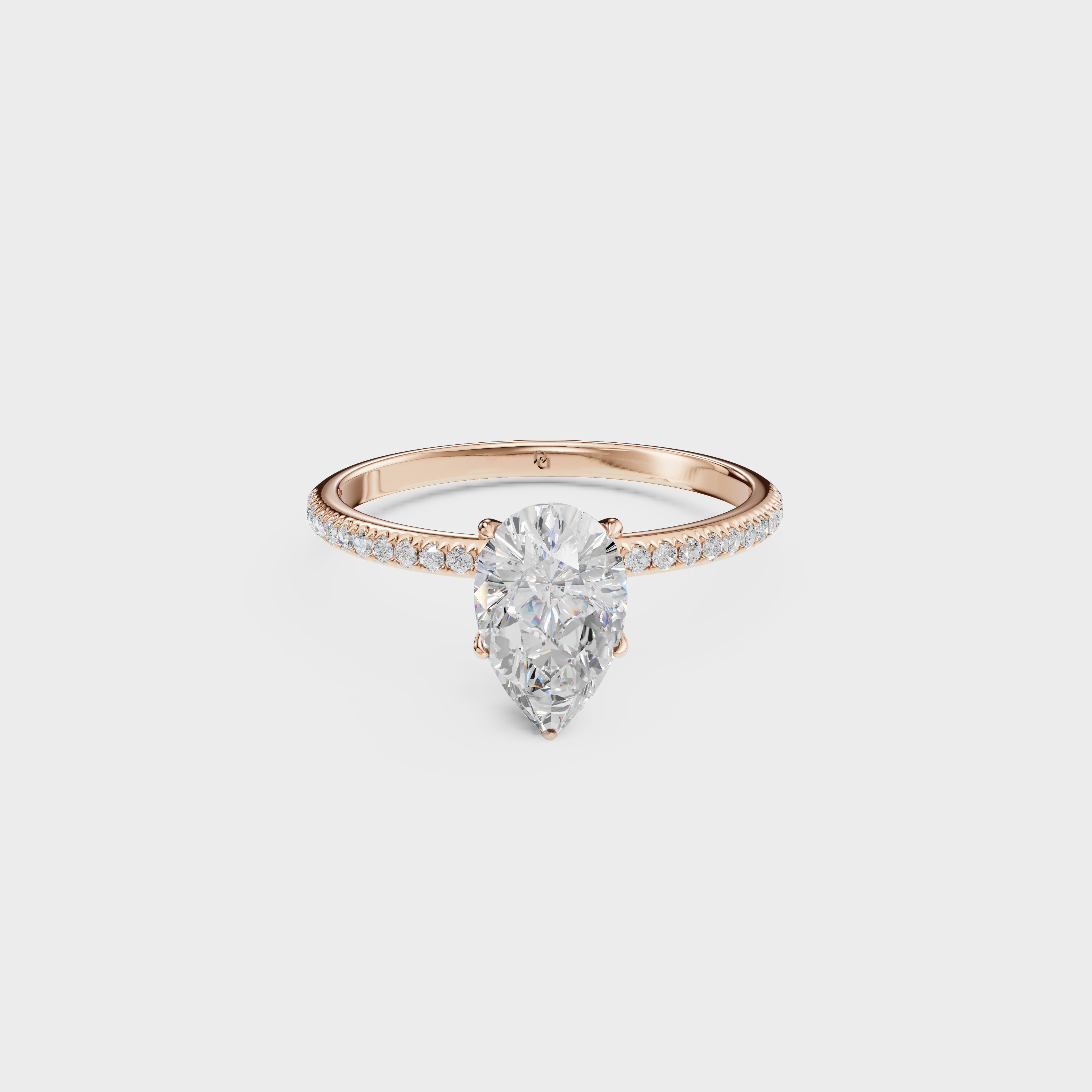 Solitaire Elegance Pear Ring
