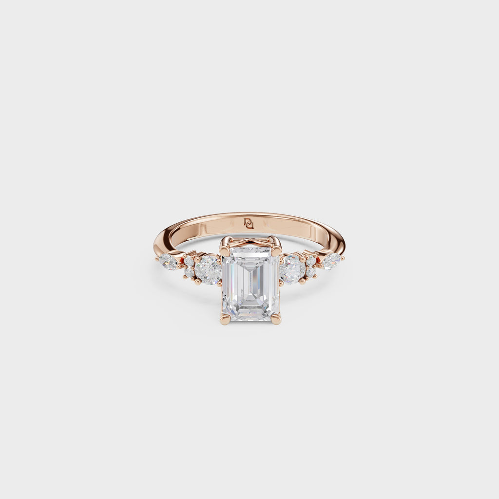 Bespoke Emerald Cut Multi-Stone Diamond Ring