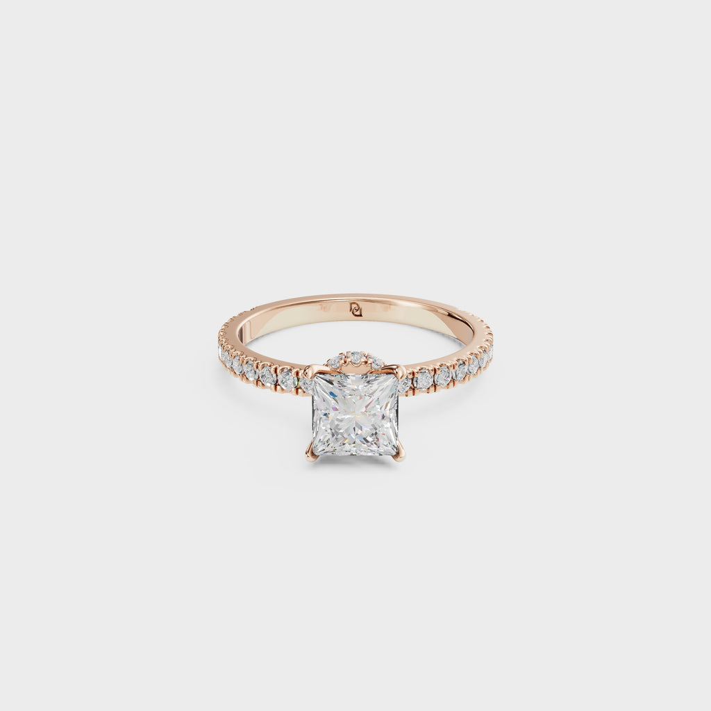 Cathedral Princess Cut Diamond Ring