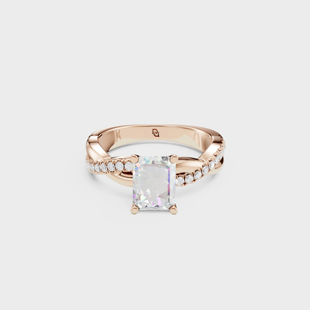 1.50ct Emerald Cut Eternity Twist Ring